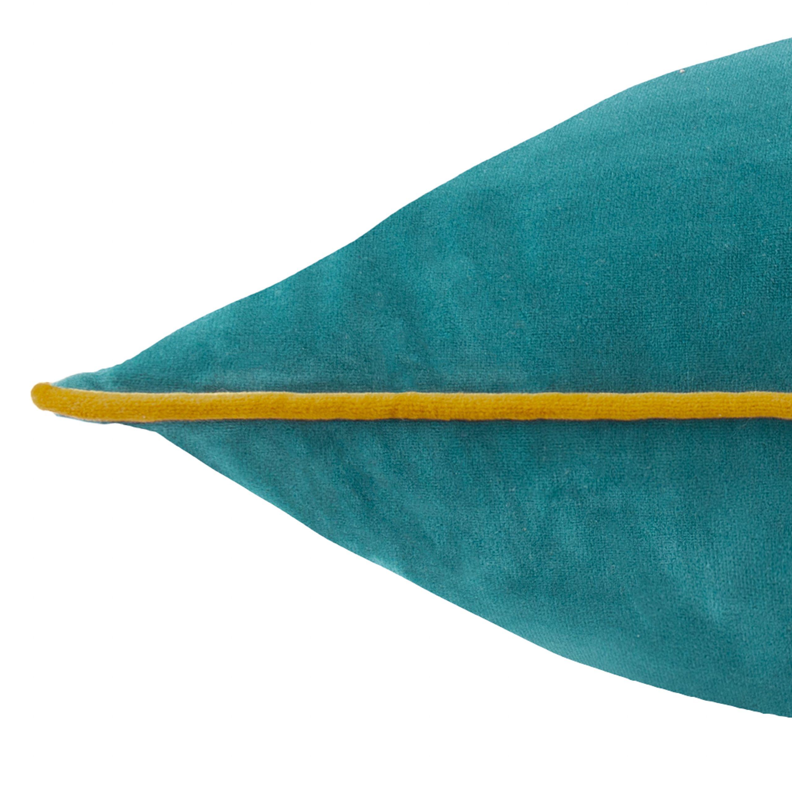Teal/Ochre - Furn - Meridian Velvet Feather Filled Cushion - 5