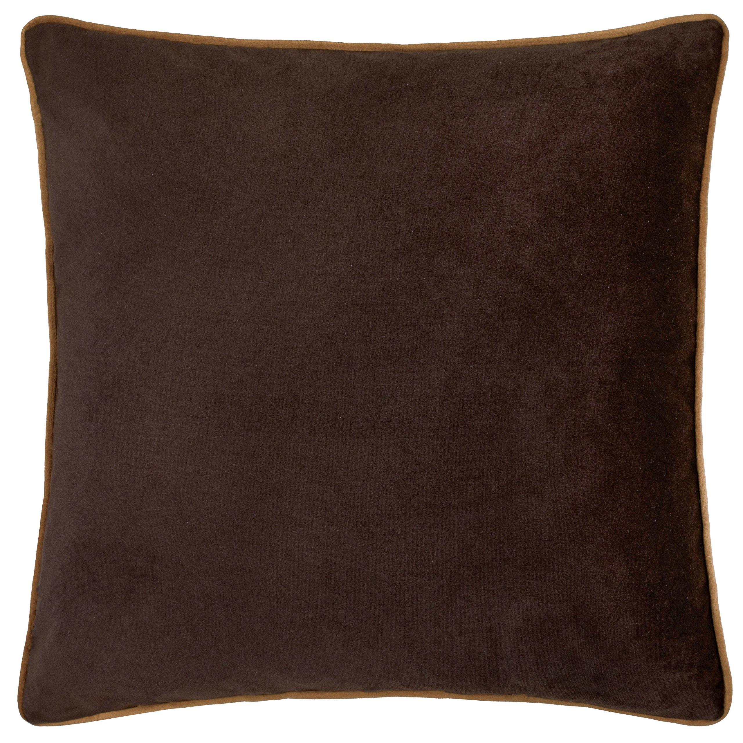 Chocolate/Caram - Furn - Meridian Velvet Feather Filled Cushion - 3