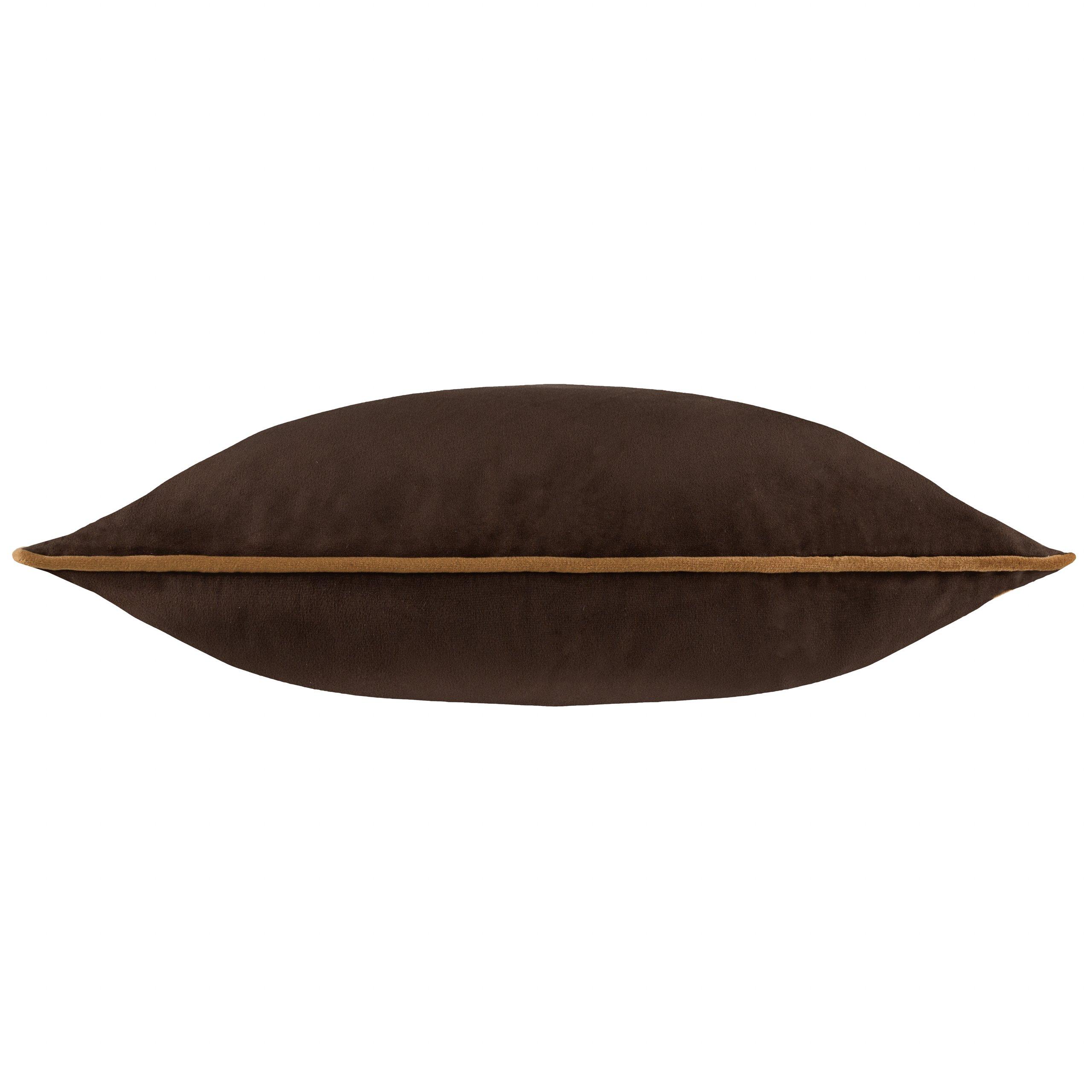 Chocolate/Caram - Furn - Meridian Velvet Feather Filled Cushion - 4