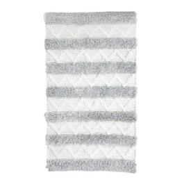 Country Club Rug - Chevron Shaggy Design 70x130cm - Grey