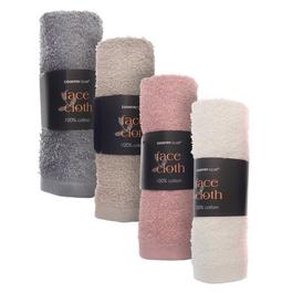 Country Club 4 Pack Face Cloths - 100% Cotton -  Super Soft