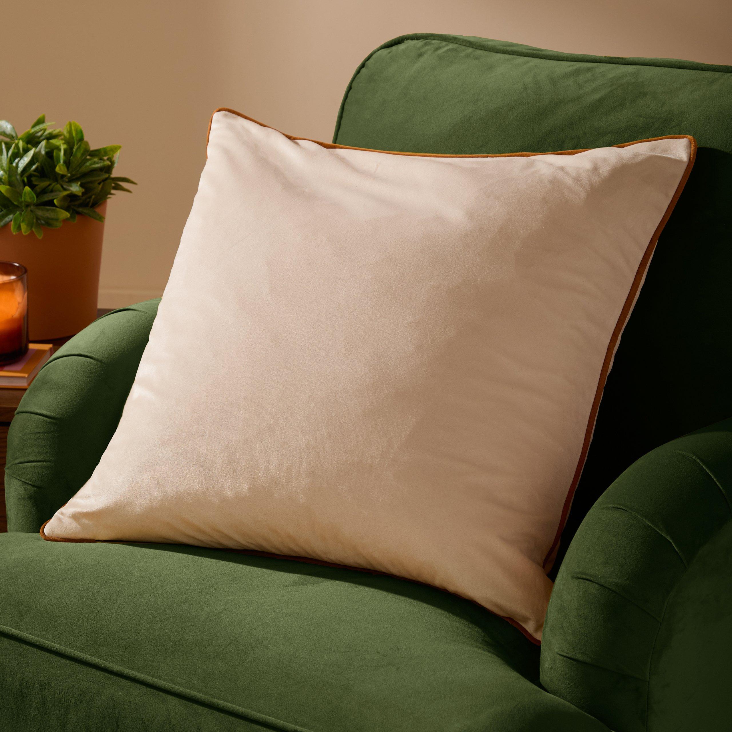 Ecru/Ginger - Furn - Meridian Velvet Fibre Filled Cushion - 2