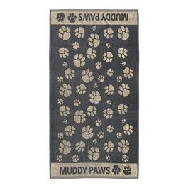 Country Club Jumbo Dog Towel - 90x165cm Jacquard Muddy Paws