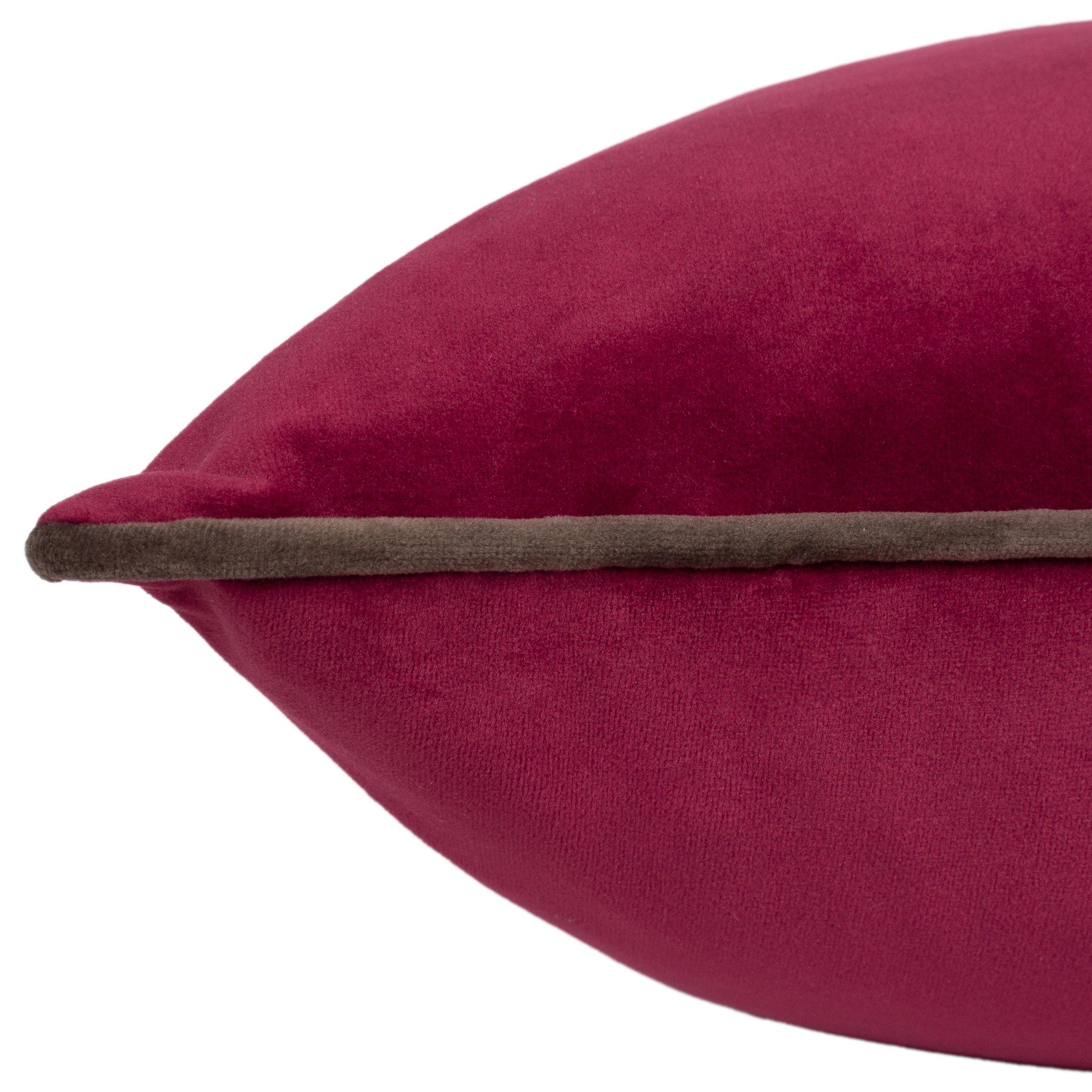 Cranberry/Mocha - Furn - Meridian Velvet Fibre Filled Cushion - 5