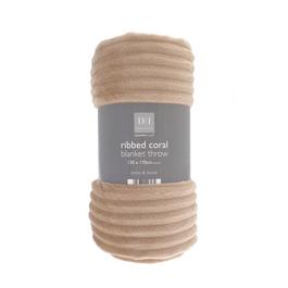 Country Club Coral Blanket Throws - Ribbed Design - 130x170cm