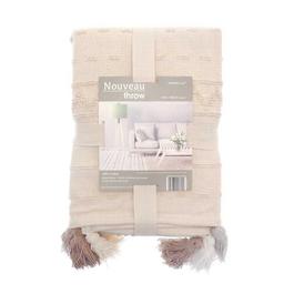 Country Club Natural Cotton Throw with Tassels 130x180cm