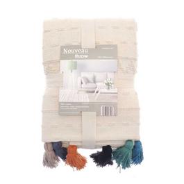 Country Club Natural Cotton Throw with Tassels 130x180cm