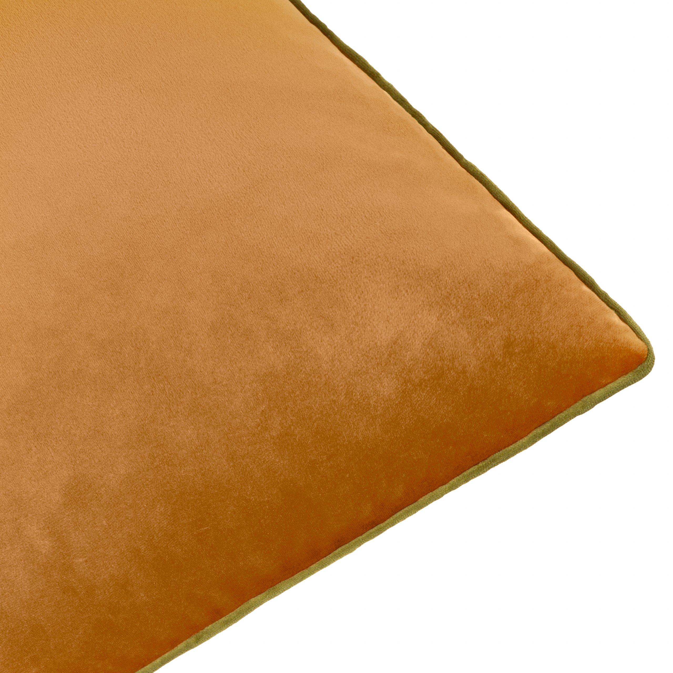 Ginger/Olive - Furn - Meridian Velvet Feather Filled Cushion - 6