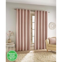 Enhanced Living Savoy Blush 100% Blackout Eyelet Chenille Curtains