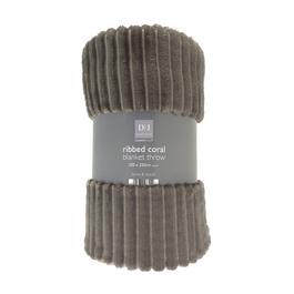 Country Club Coral Blanket Throws - Ribbed Design - 200x220cm