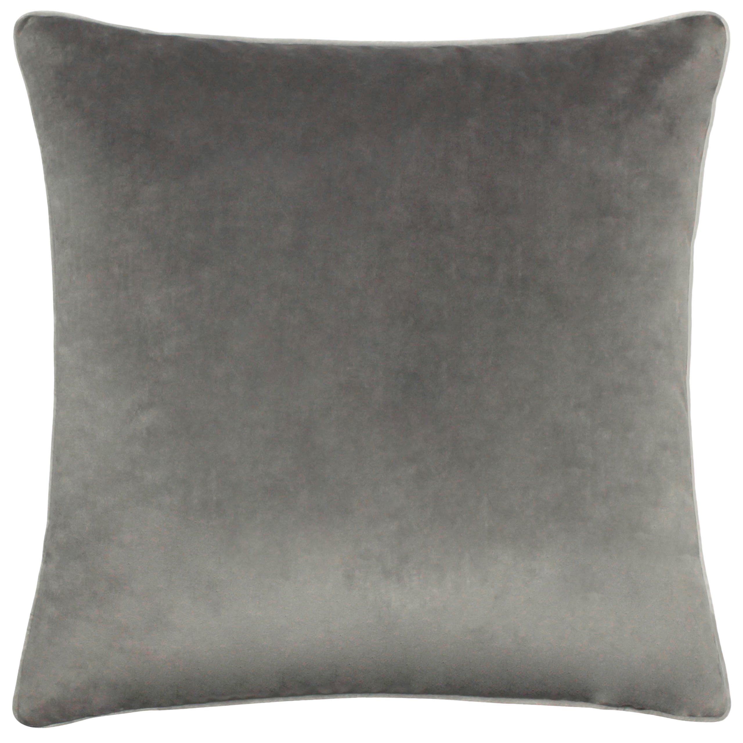 Charcoal/Dove - Furn - Meridian Velvet Fibre Filled Cushion - 3