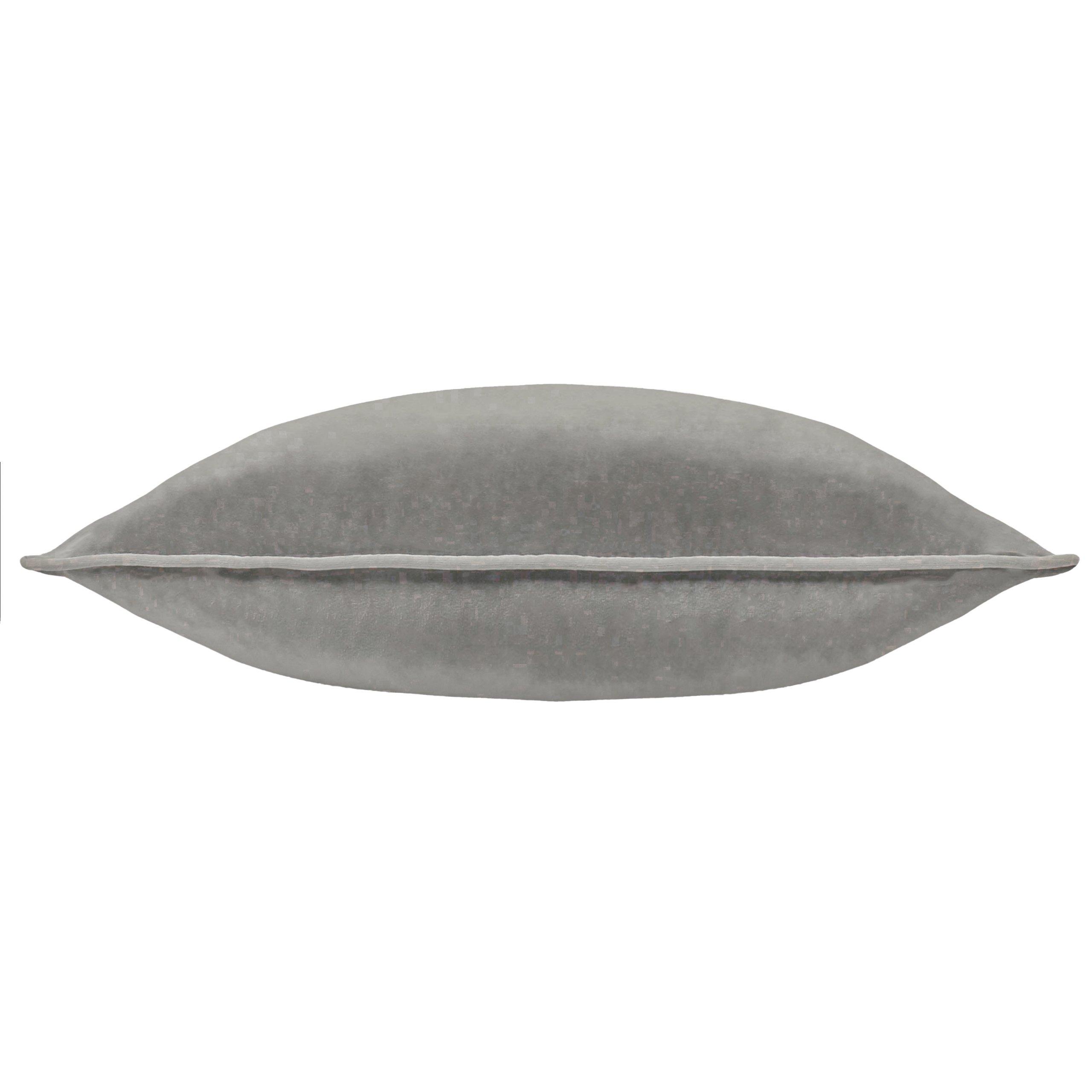 Charcoal/Dove - Furn - Meridian Velvet Fibre Filled Cushion - 4