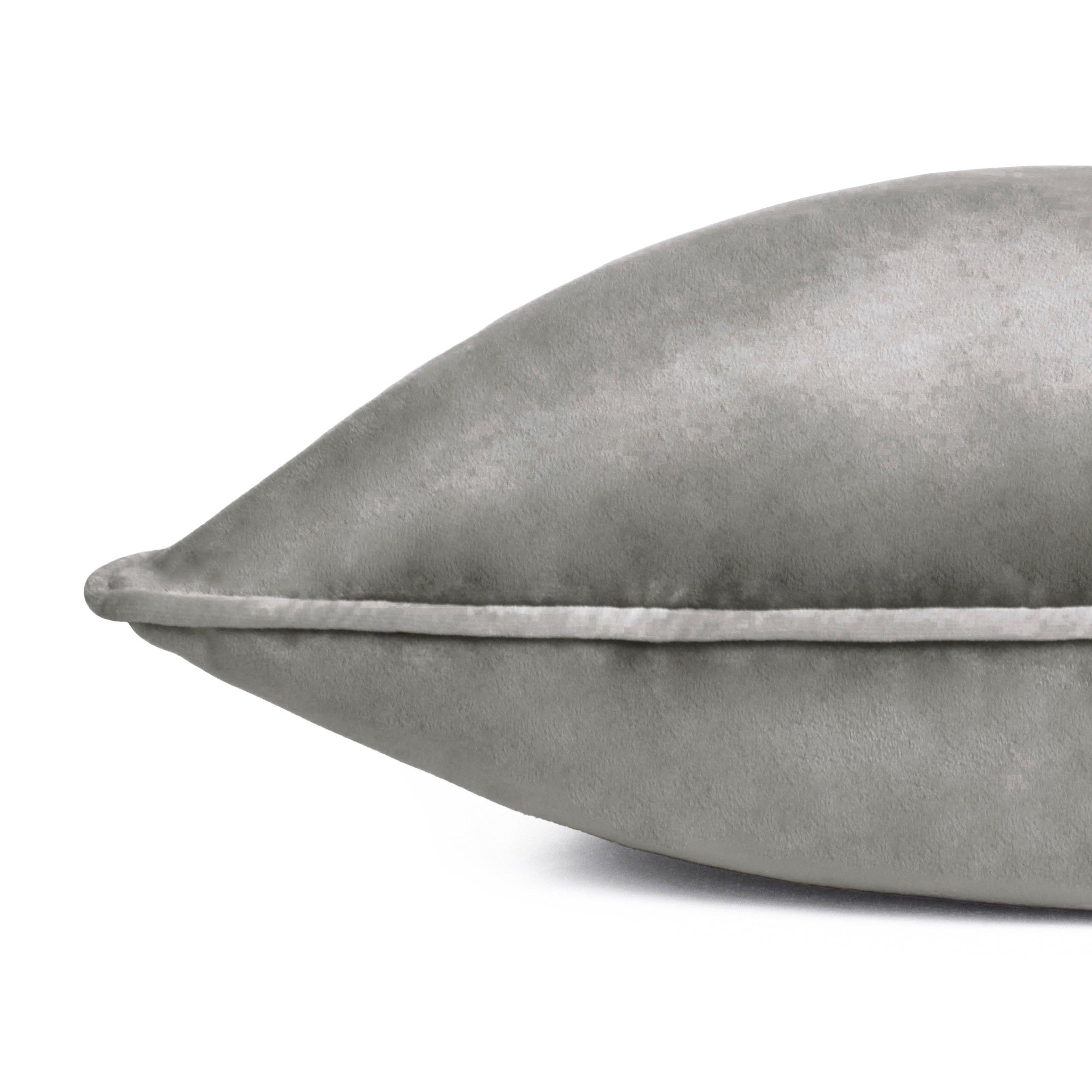 Charcoal/Dove - Furn - Meridian Velvet Fibre Filled Cushion - 5