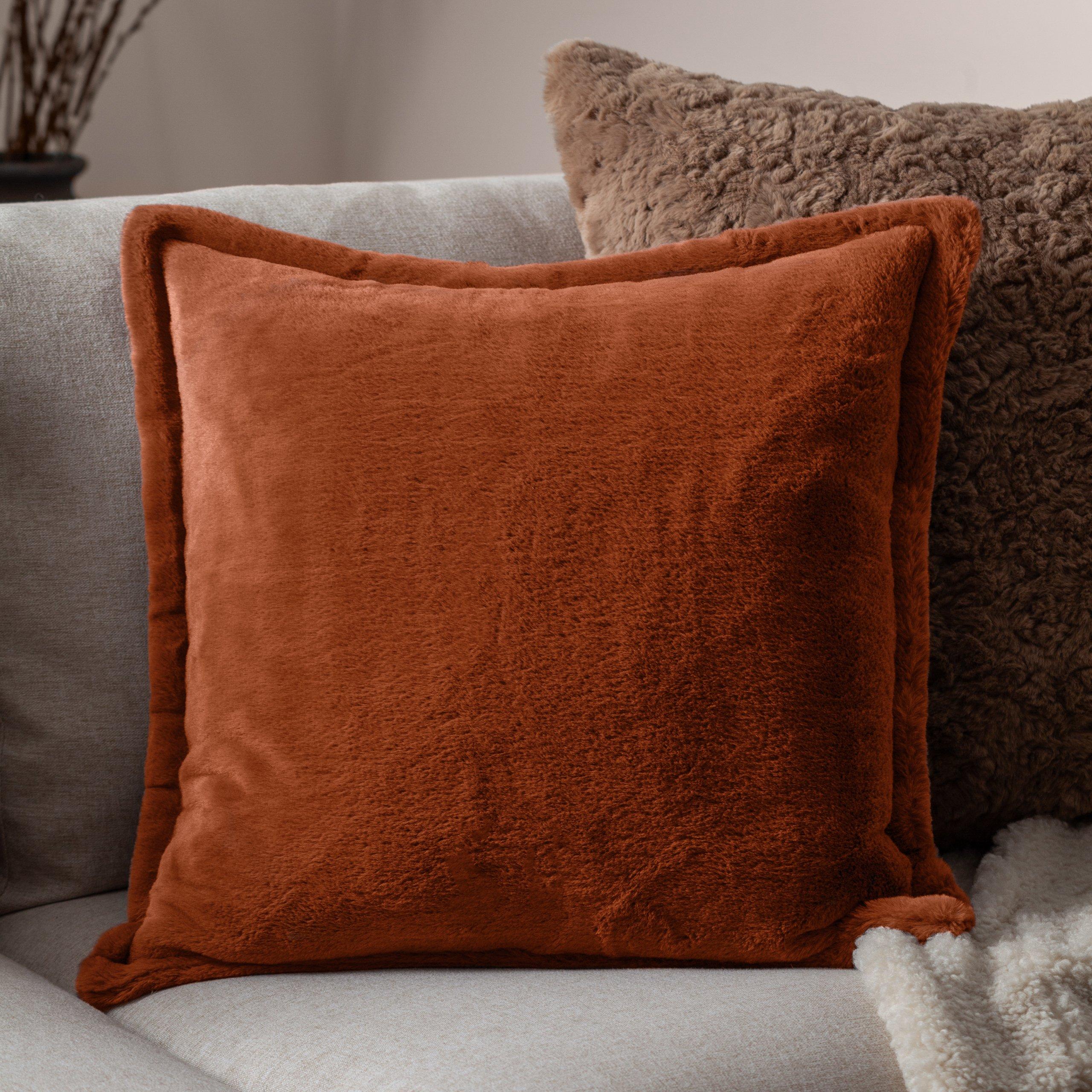 Rust - Furn - Kallu Faux Fur Feather Filled Cushion - 2