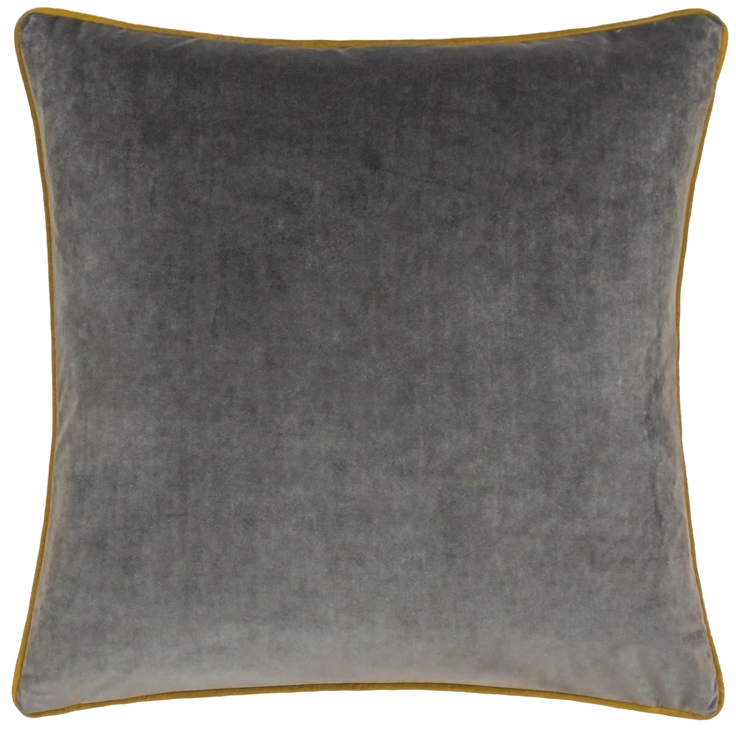 Charcoal/Moss - Furn - Meridian Velvet Fibre Filled Cushion - 3