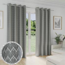 Enhanced Living Aspen Grey Patterned Room Darkening Curtains Pair
