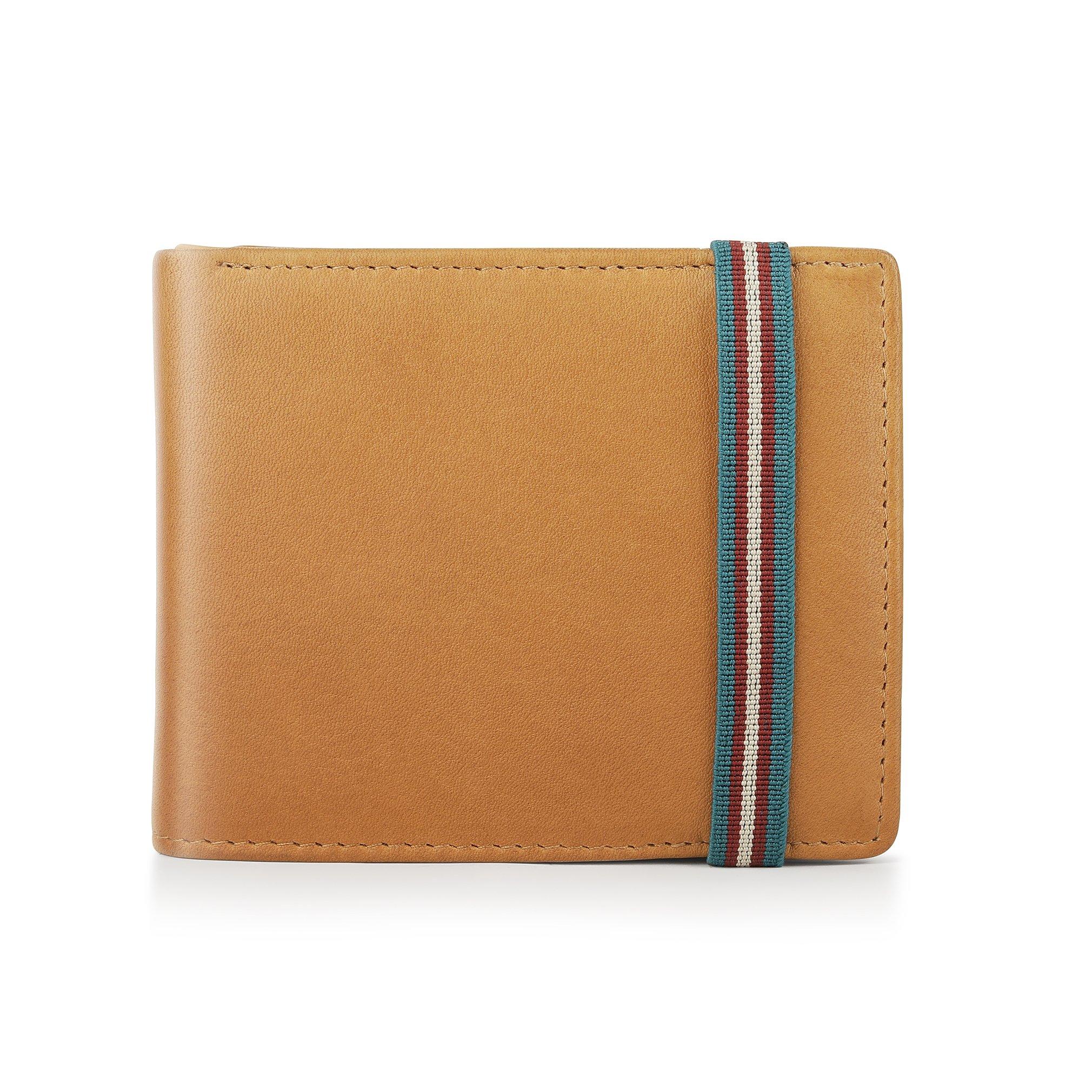 Cognac - PRIMEHIDE Leather - Men’s Nappa Leather Trifold Wallet with RFID Prote - 1
