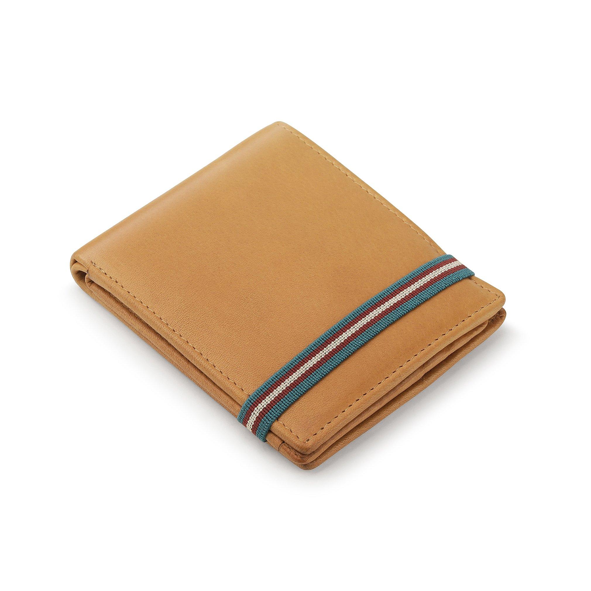 Cognac - PRIMEHIDE Leather - Men’s Nappa Leather Trifold Wallet with RFID Prote - 2