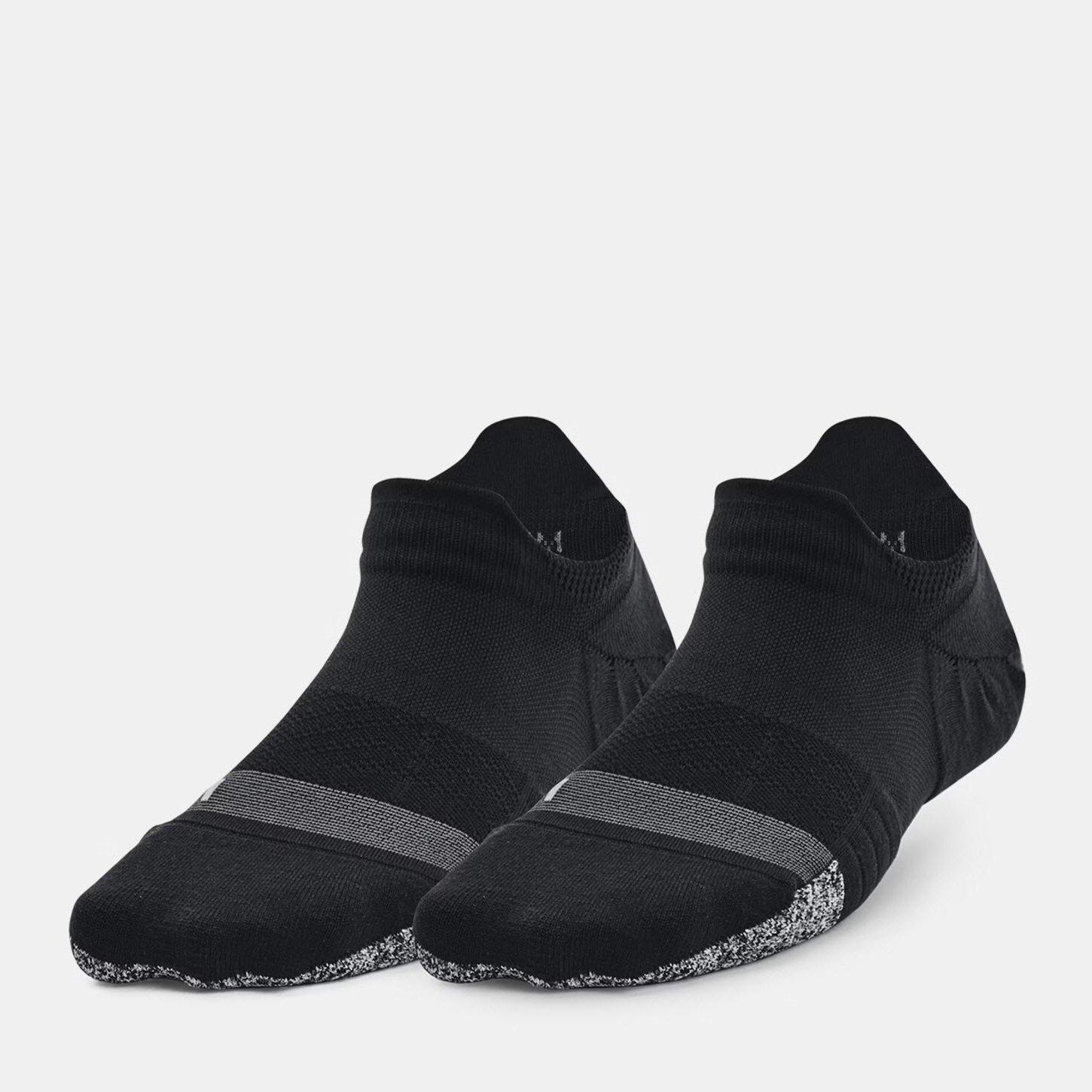 Zwart/Reflecterend - Under Armour - Breathe 2 No Show Tab Socks 2pack - 1