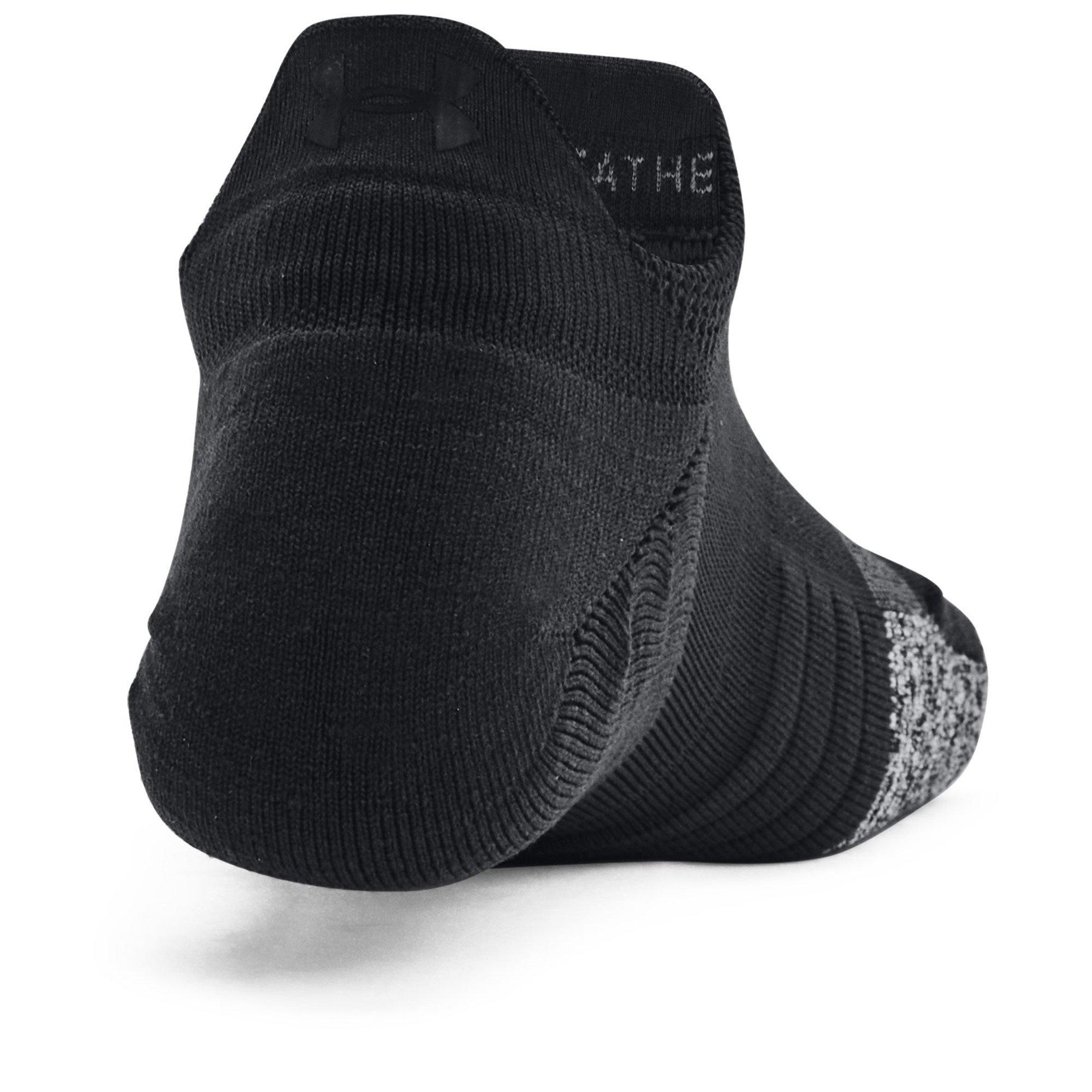 Zwart/Reflecterend - Under Armour - Breathe 2 No Show Tab Socks 2pack - 3