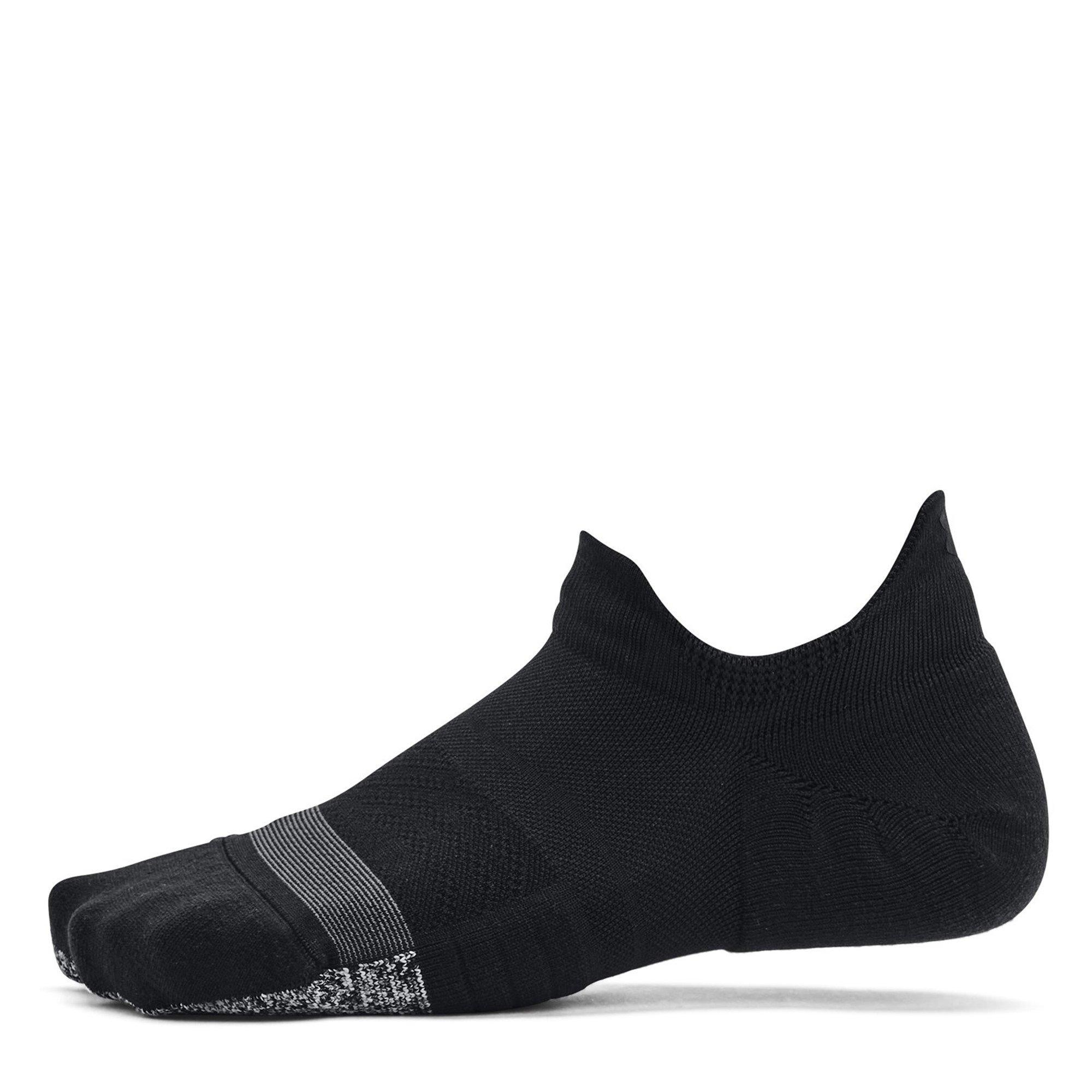 Zwart/Reflecterend - Under Armour - Breathe 2 No Show Tab Socks 2pack - 4