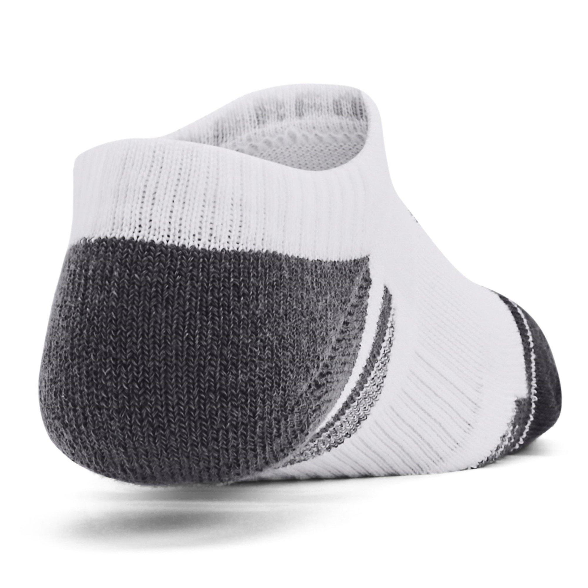 White - Under Armour - UA Performance Tech 3-Pack No Show Socks Kids' - 4