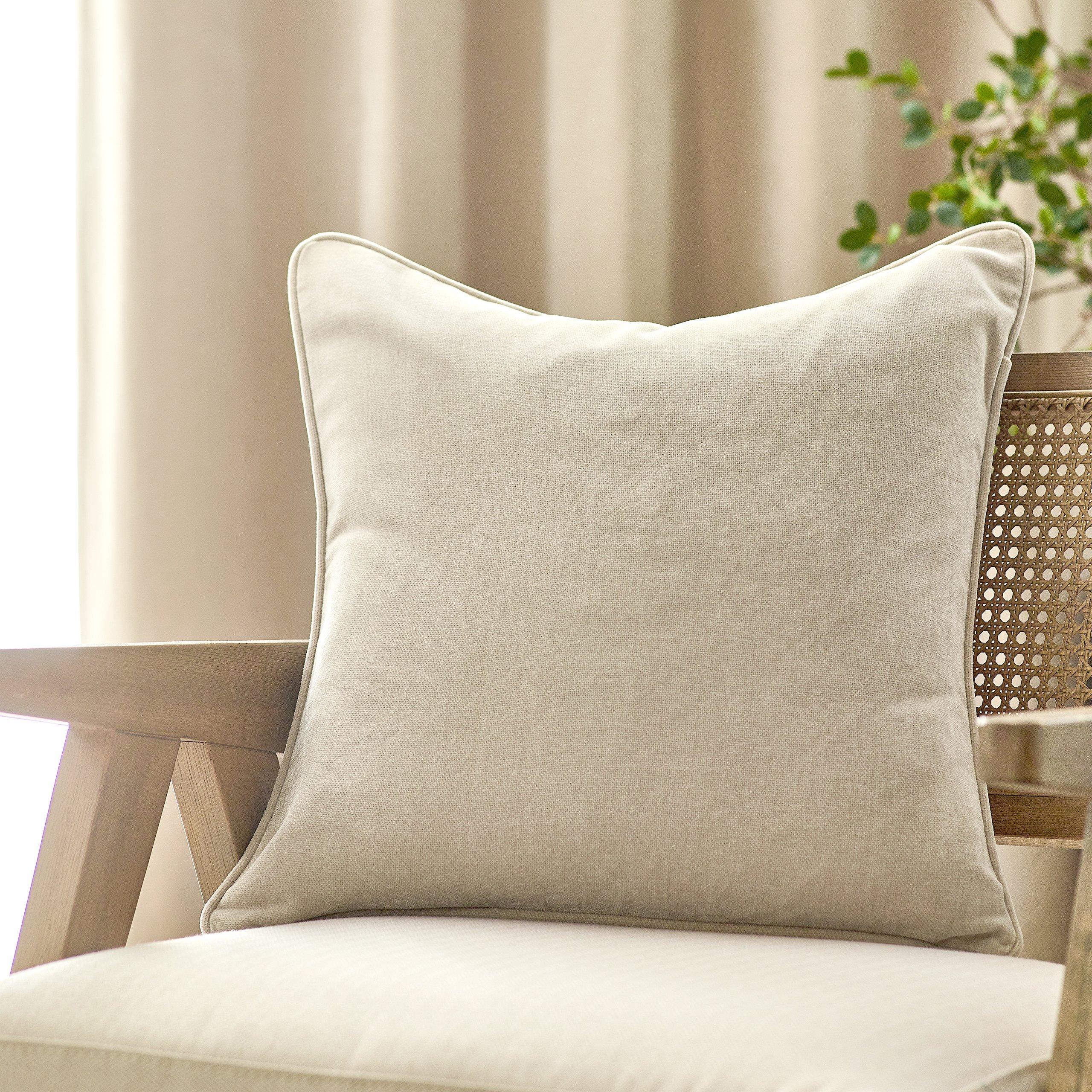 Linen - Yard - Heavy Chenille Piped Feather Filled Cushion - 2