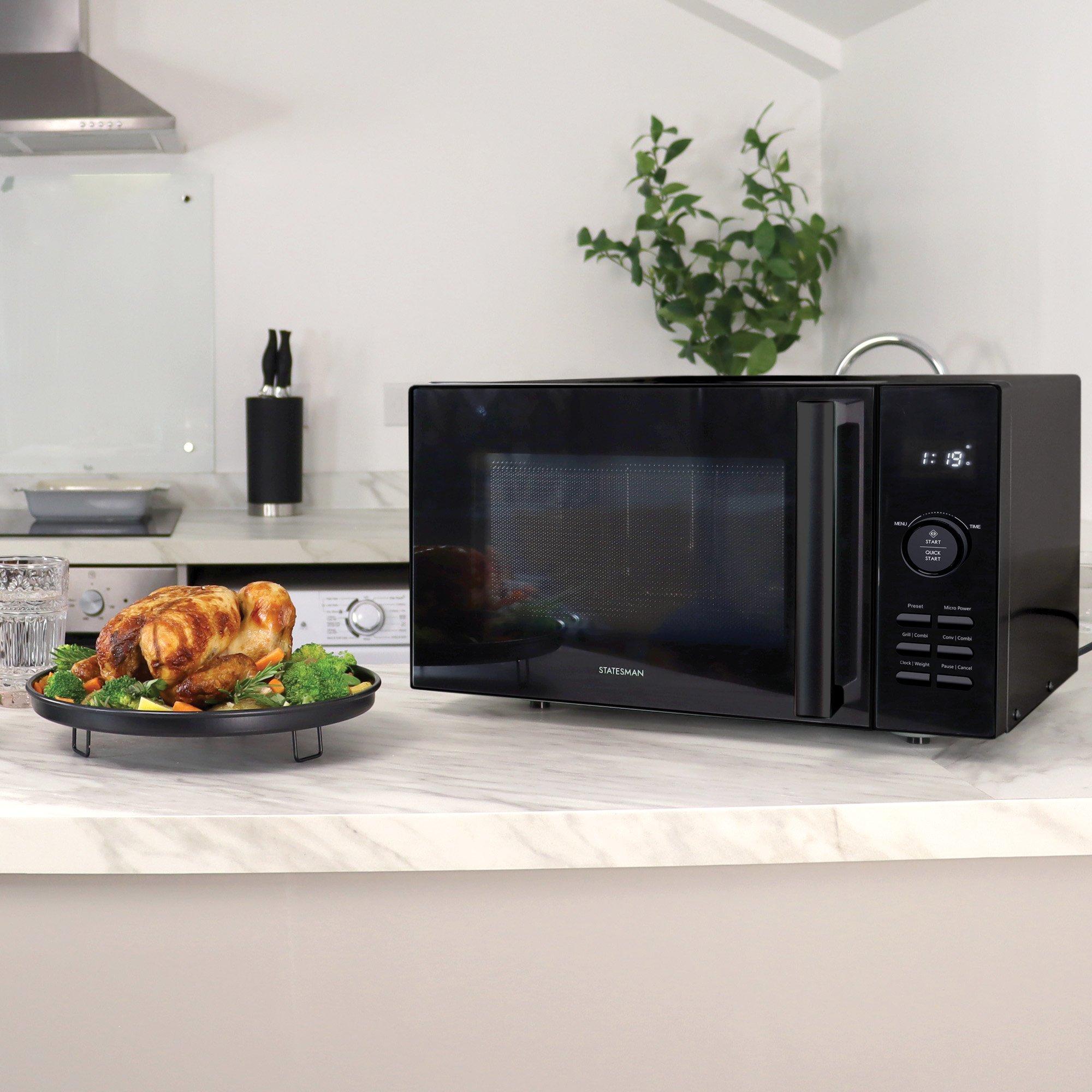 Black - Statesman - SKMC0930SB 30L 900W DIGITAL COMBINATION MICROWAVE - 4