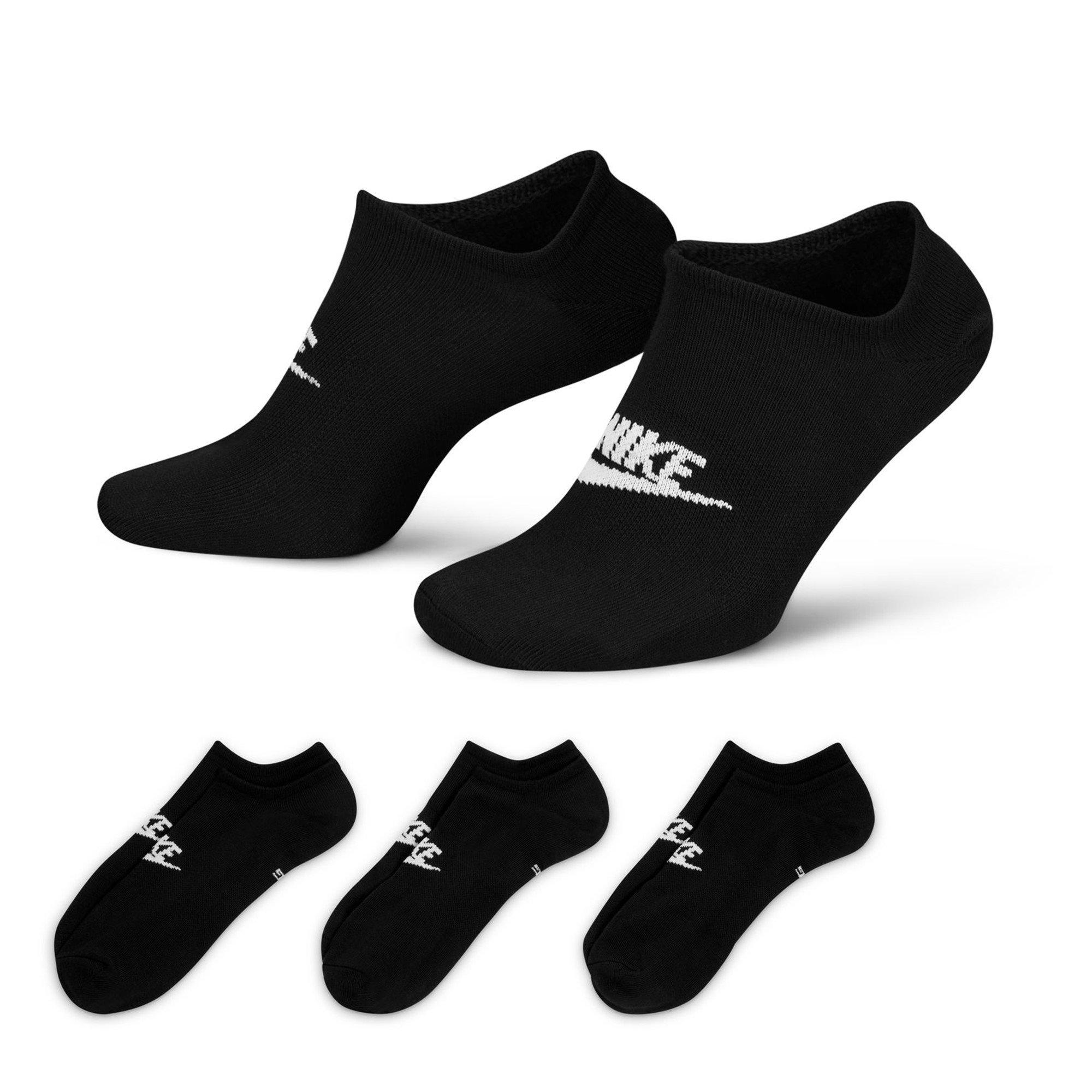 Nike Men's Sportswear Everyday Essential No-Show Socks 3 Pairs - Black/White - 5-8 (M)