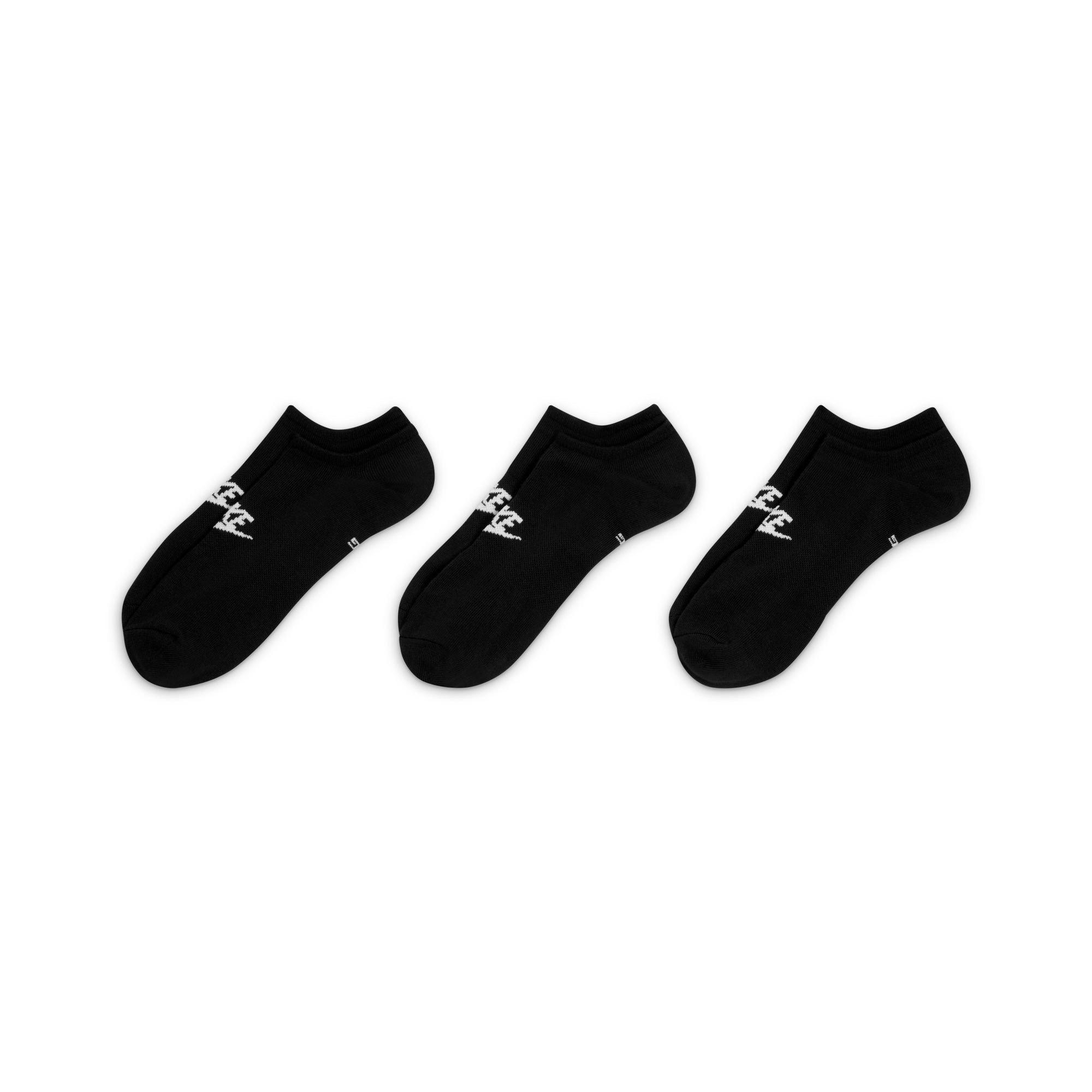 Schwarz/Weiß - Nike - Sportswear Everyday Essential No-Show Socks 3 Pairs - 3