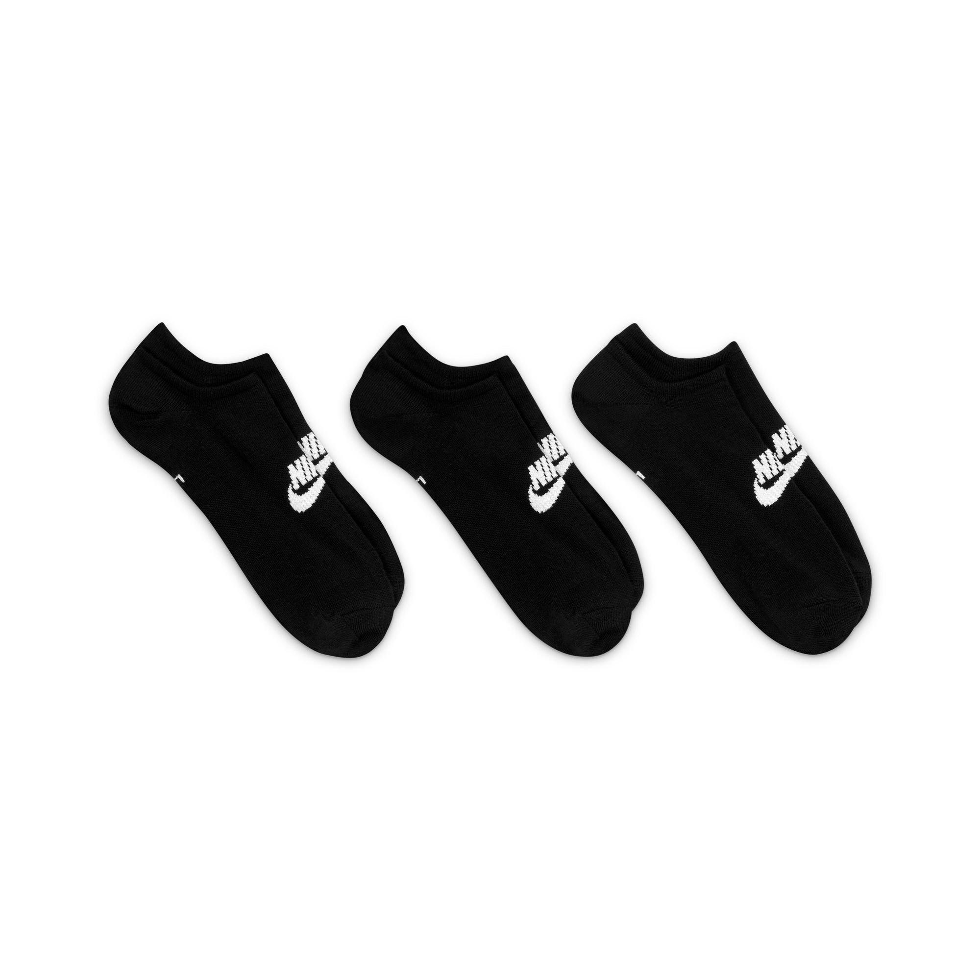 Schwarz/Weiß - Nike - Sportswear Everyday Essential No-Show Socks 3 Pairs - 4
