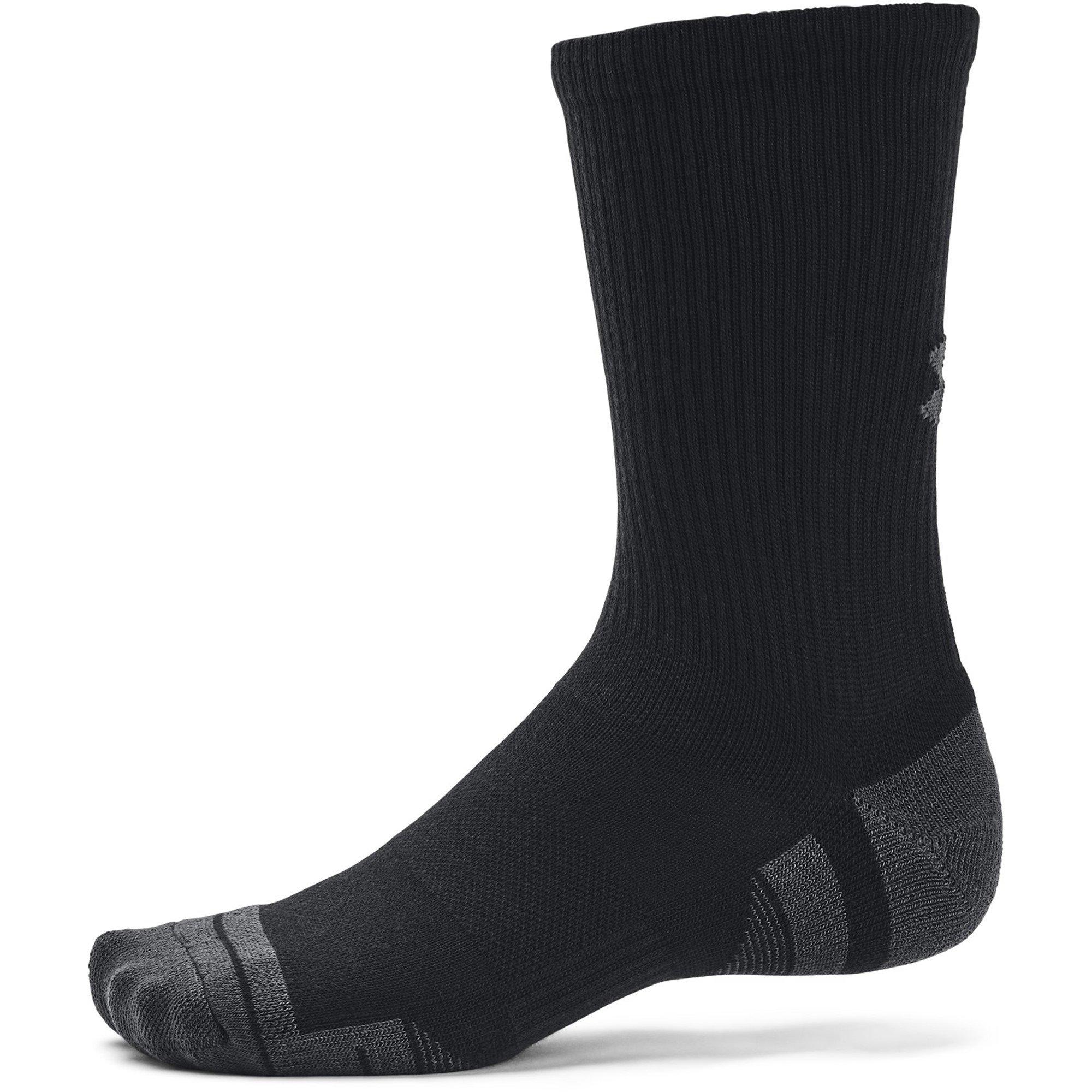 Black/Jet Gray - Under Armour - UA Tech 3pk Crew Sock 19 - 4