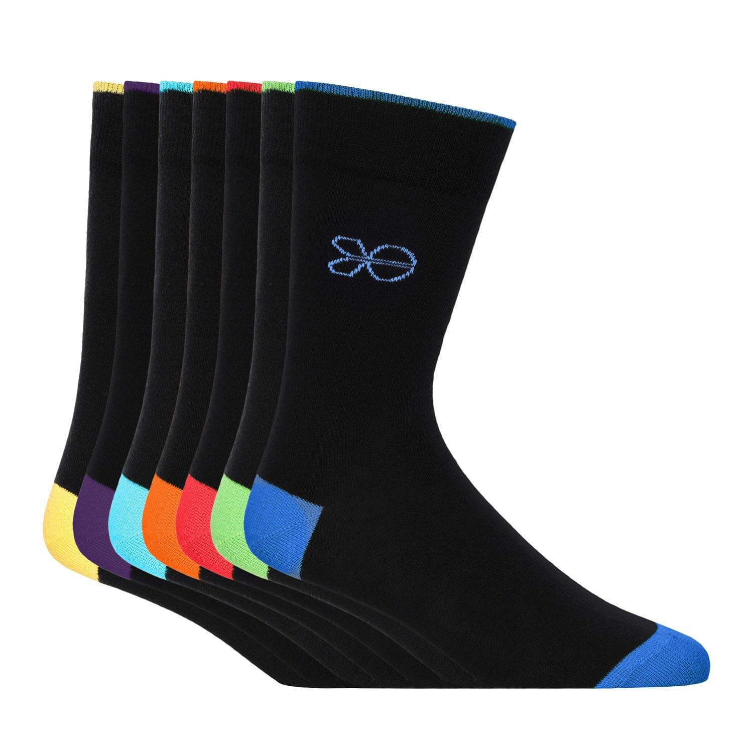 Multi Colour - Crosshatch - 7 Pack of Farrango Sport Socks
