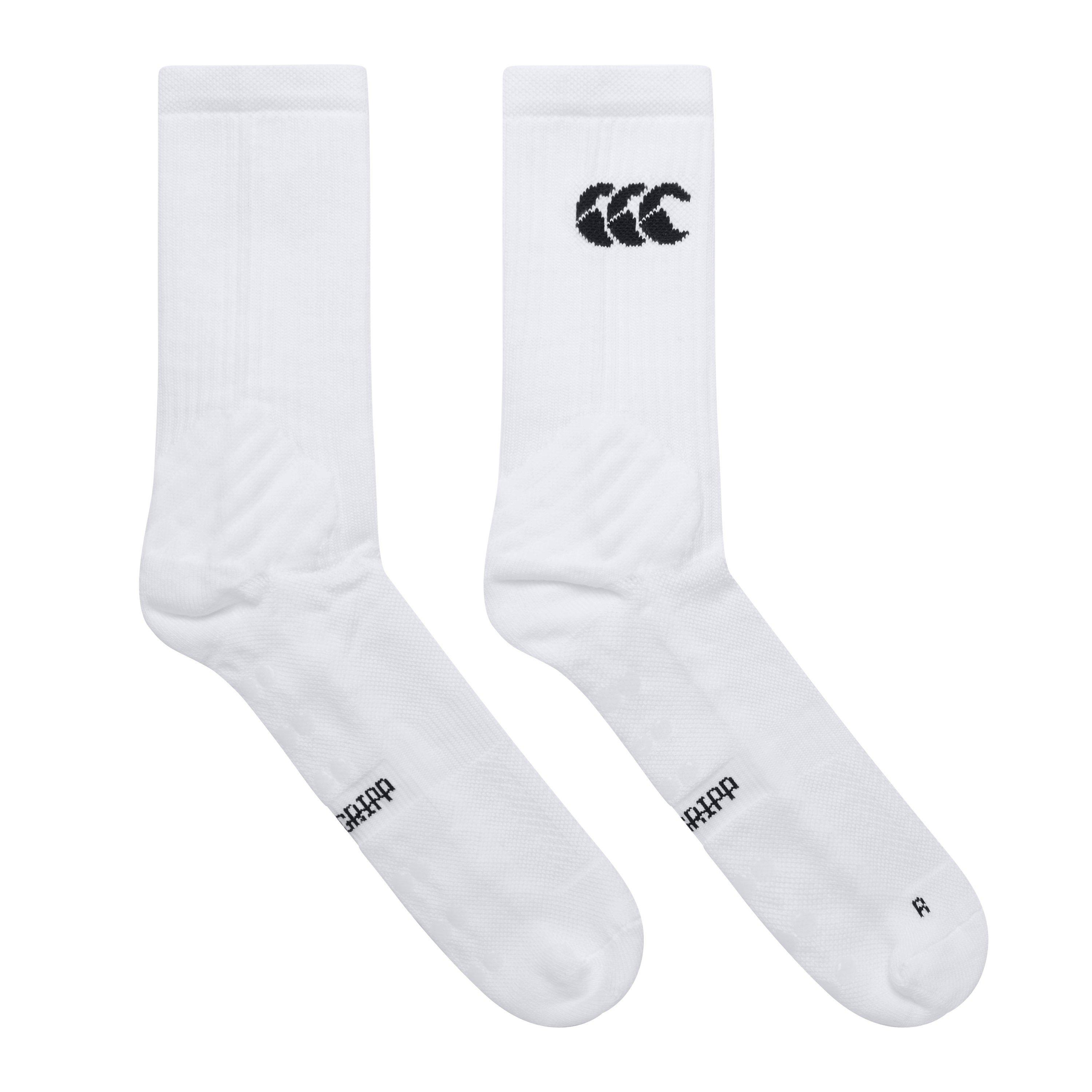Bright White - Canterbury - Mid Calf Grip Sock 10 - 1