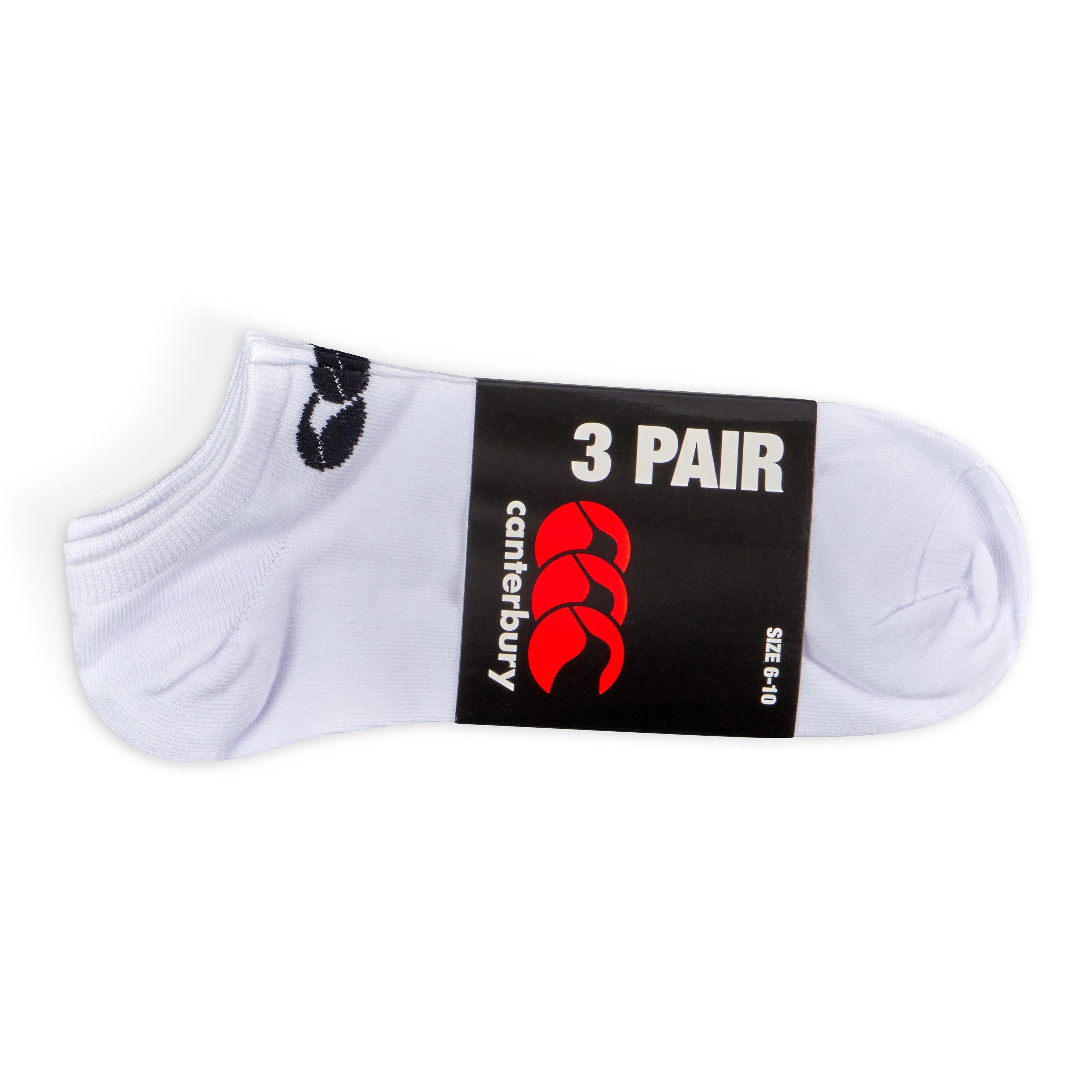 Wit/Zwart - Canterbury - Unisex Trainer Liners 3 Pack - 2