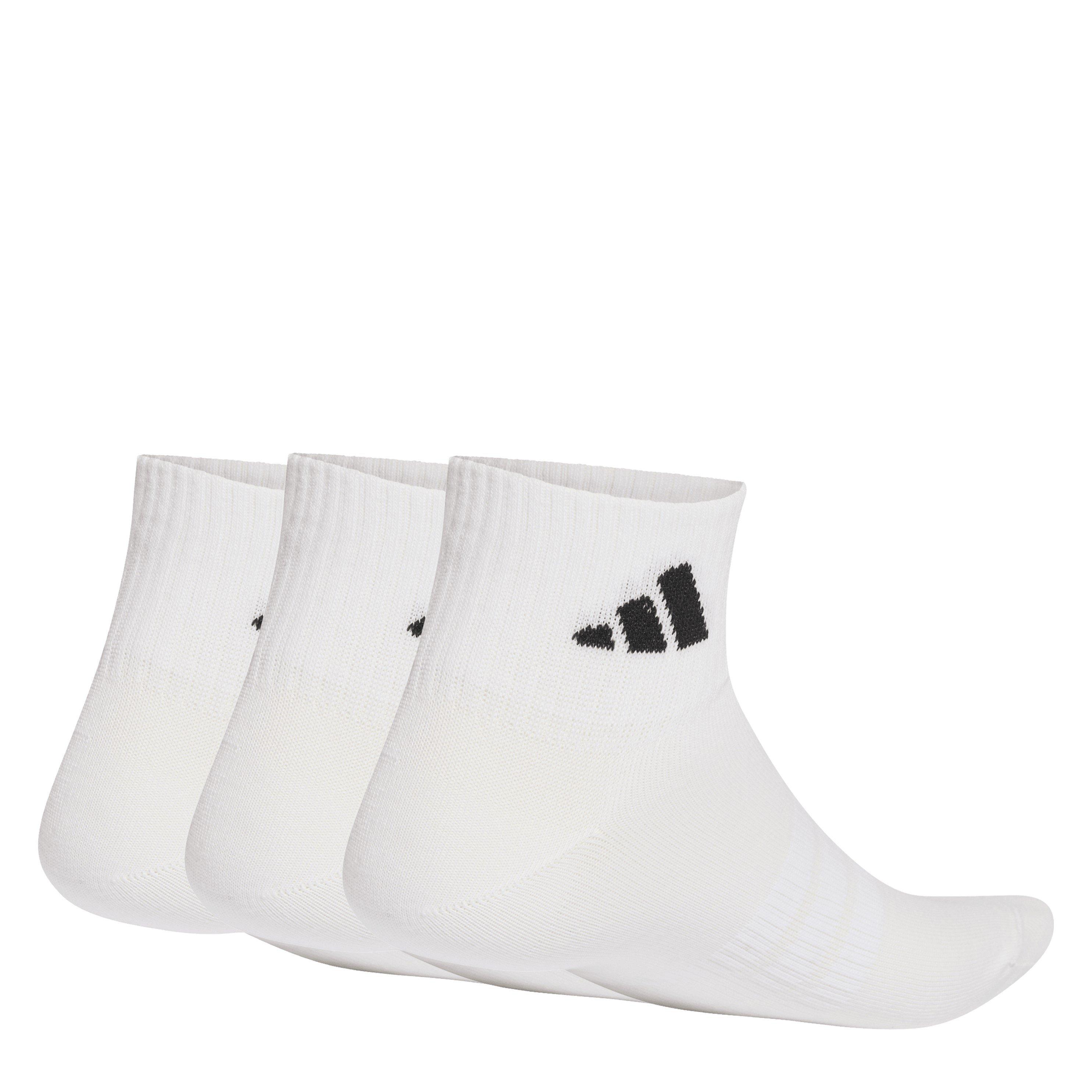White/Black - adidas - Thin And Light Ankle Socks 3 Pairs - 1