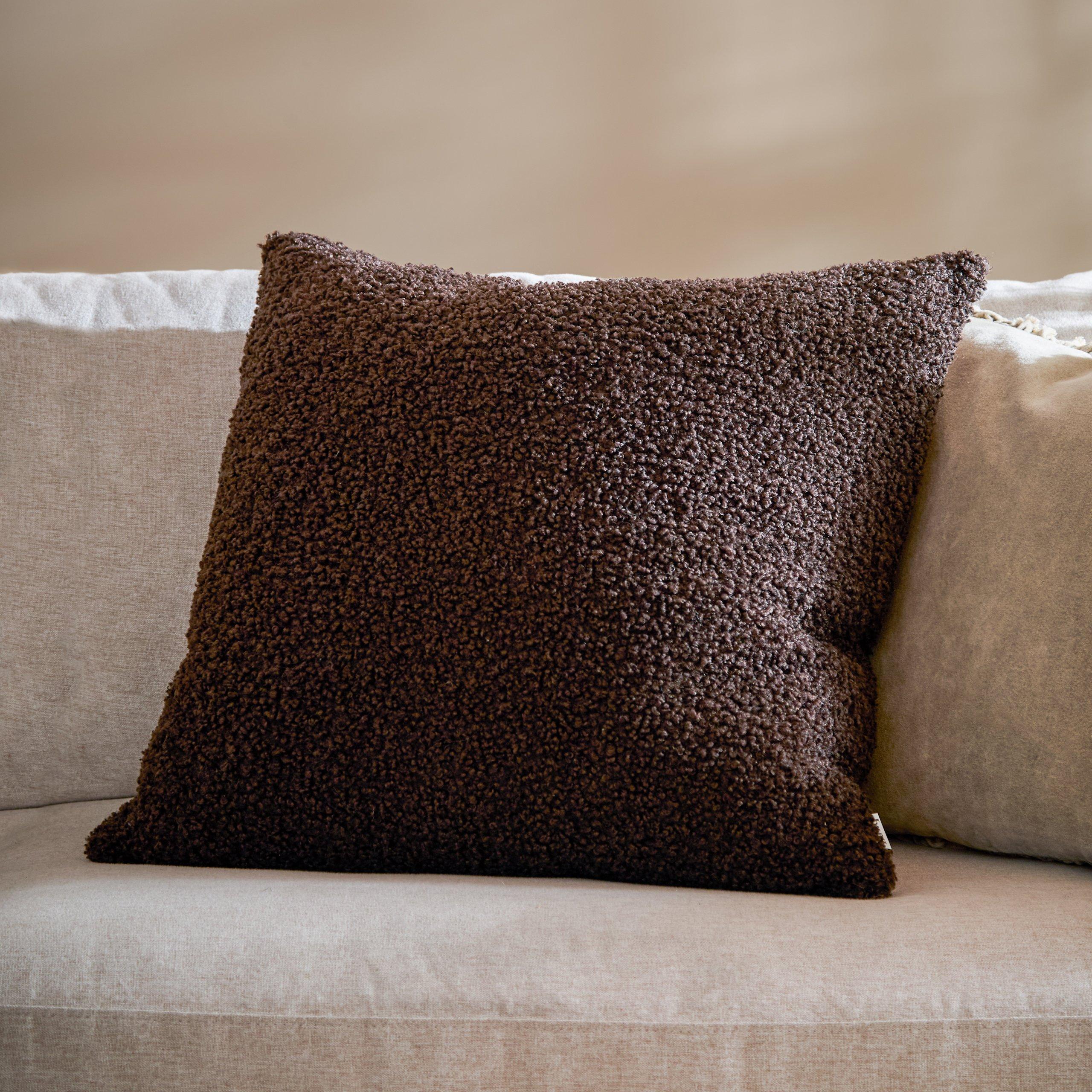 Chocolate - Yard - Cabu Chunky Boucle Feather Filled Cushion - 2