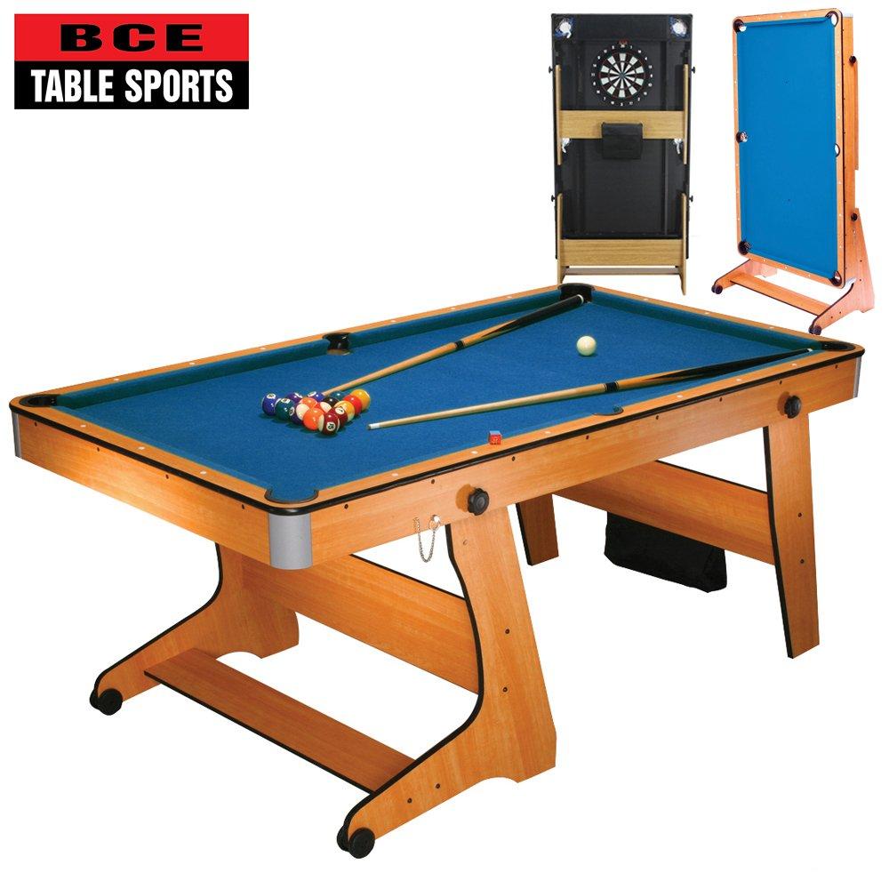 BCE BCE 6ft Foling Pool Table wiith dartboard - Cloth