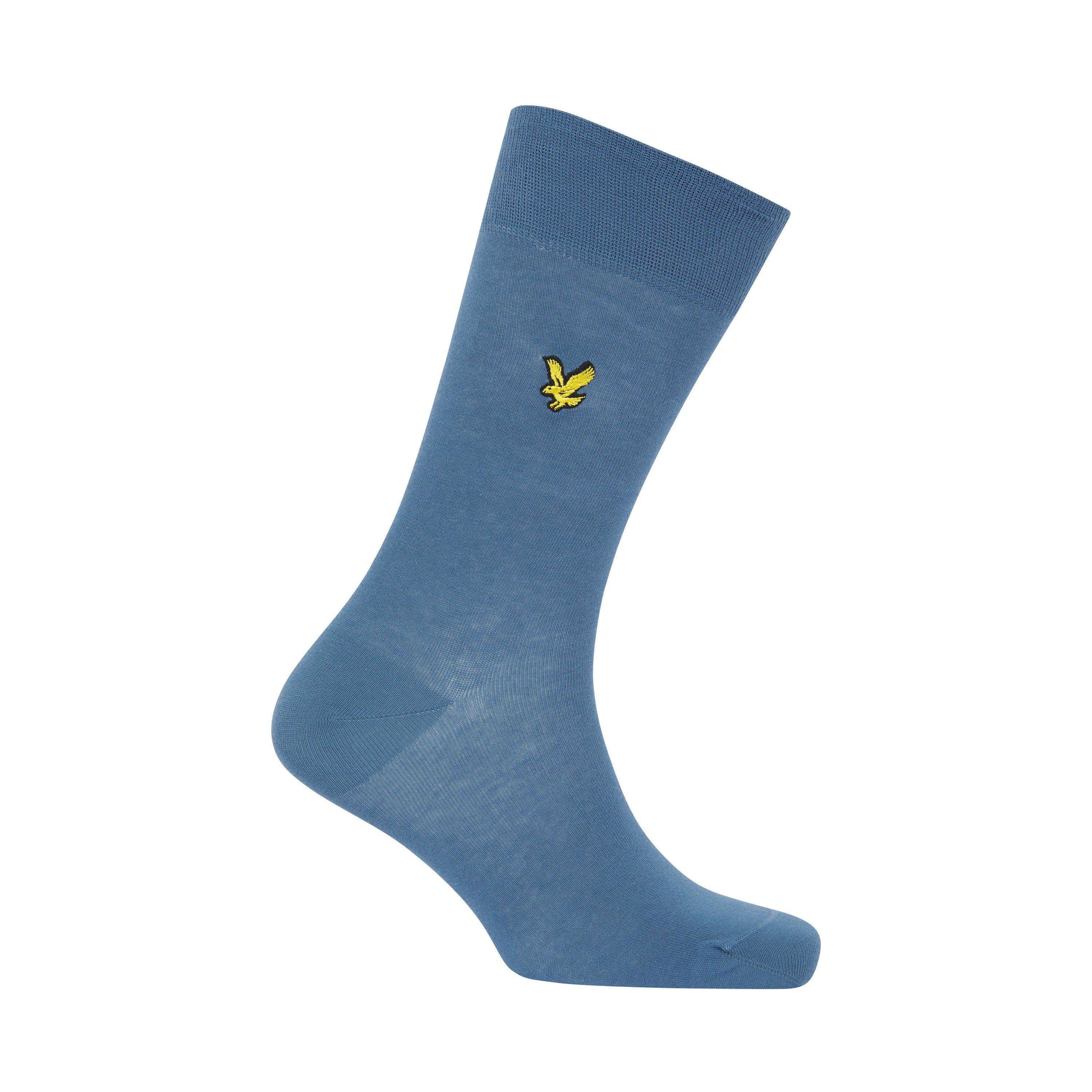 Blå/Blå/Grå - Lyle and Scott - Men's Victor Crew Socks - 3