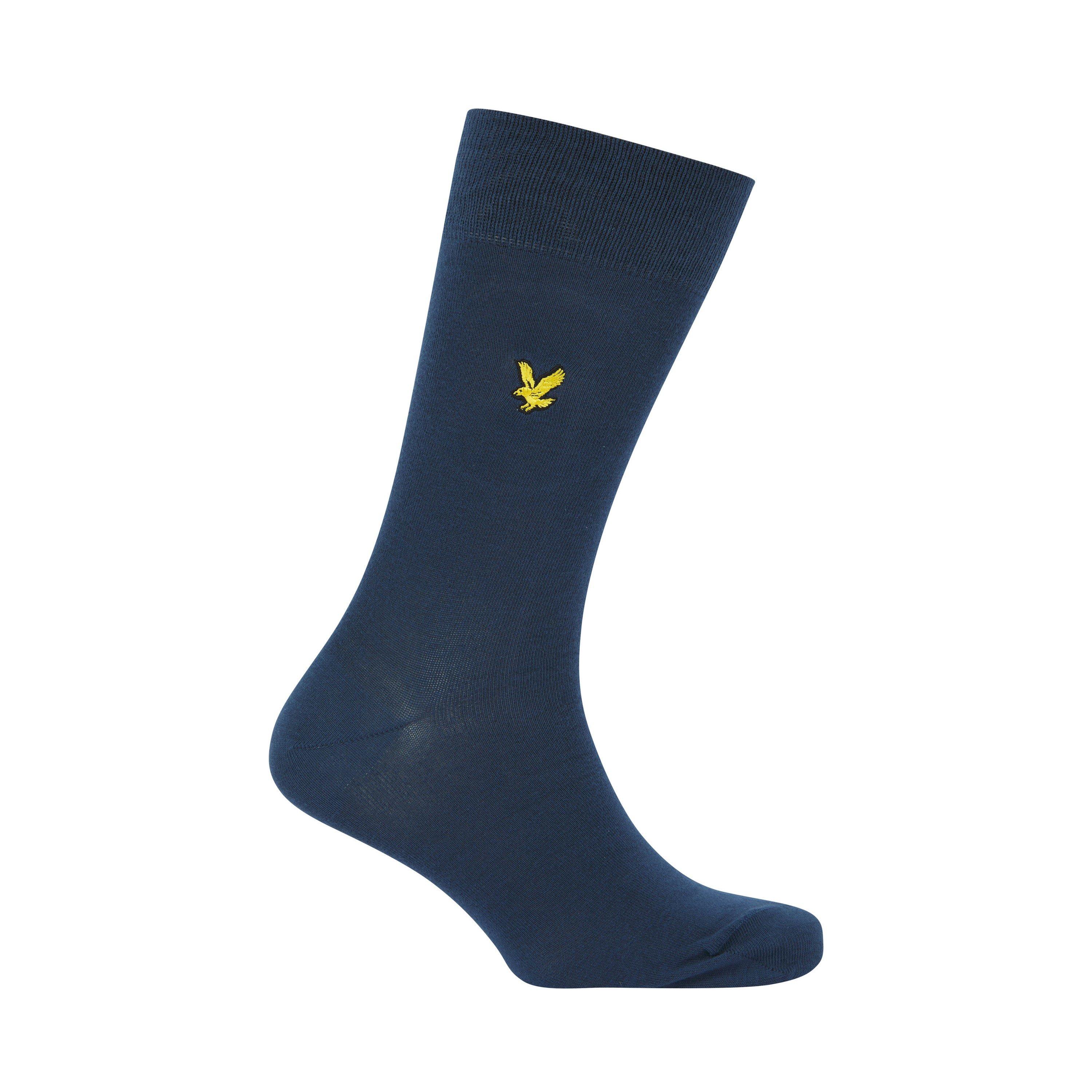 Blå/Blå/Grå - Lyle and Scott - Men's Victor Crew Socks - 4