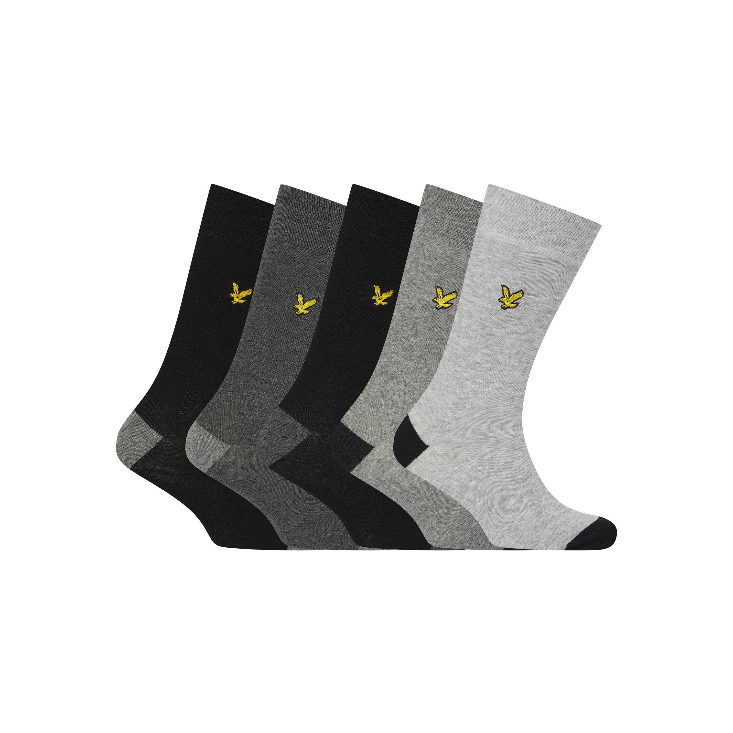 Black/Grey Marl - Lyle and Scott - Men's Crew Socks - 1