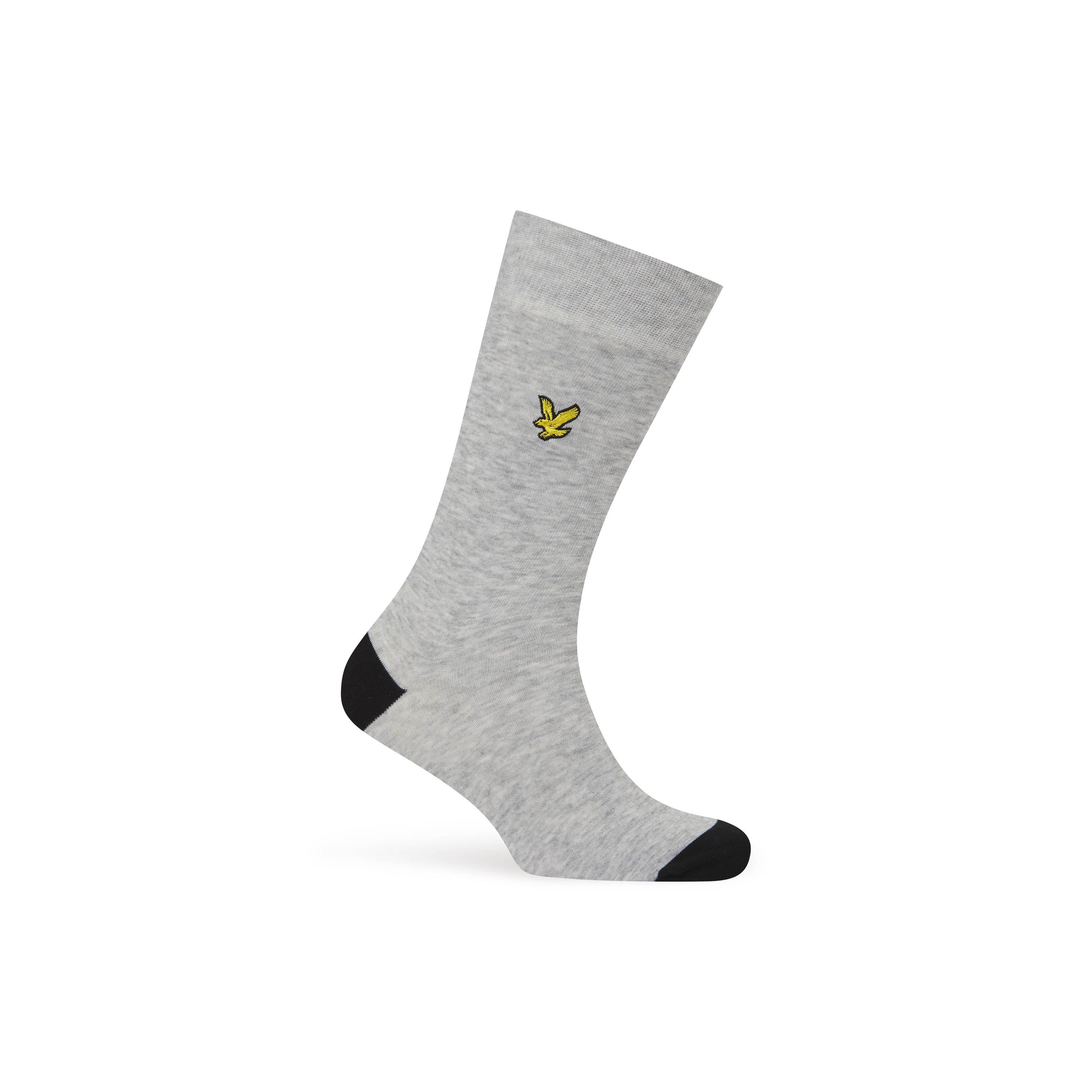 Nero/grigio mélange - Lyle and Scott - Lyle 5P Cntrst Socks Sn63 - 5