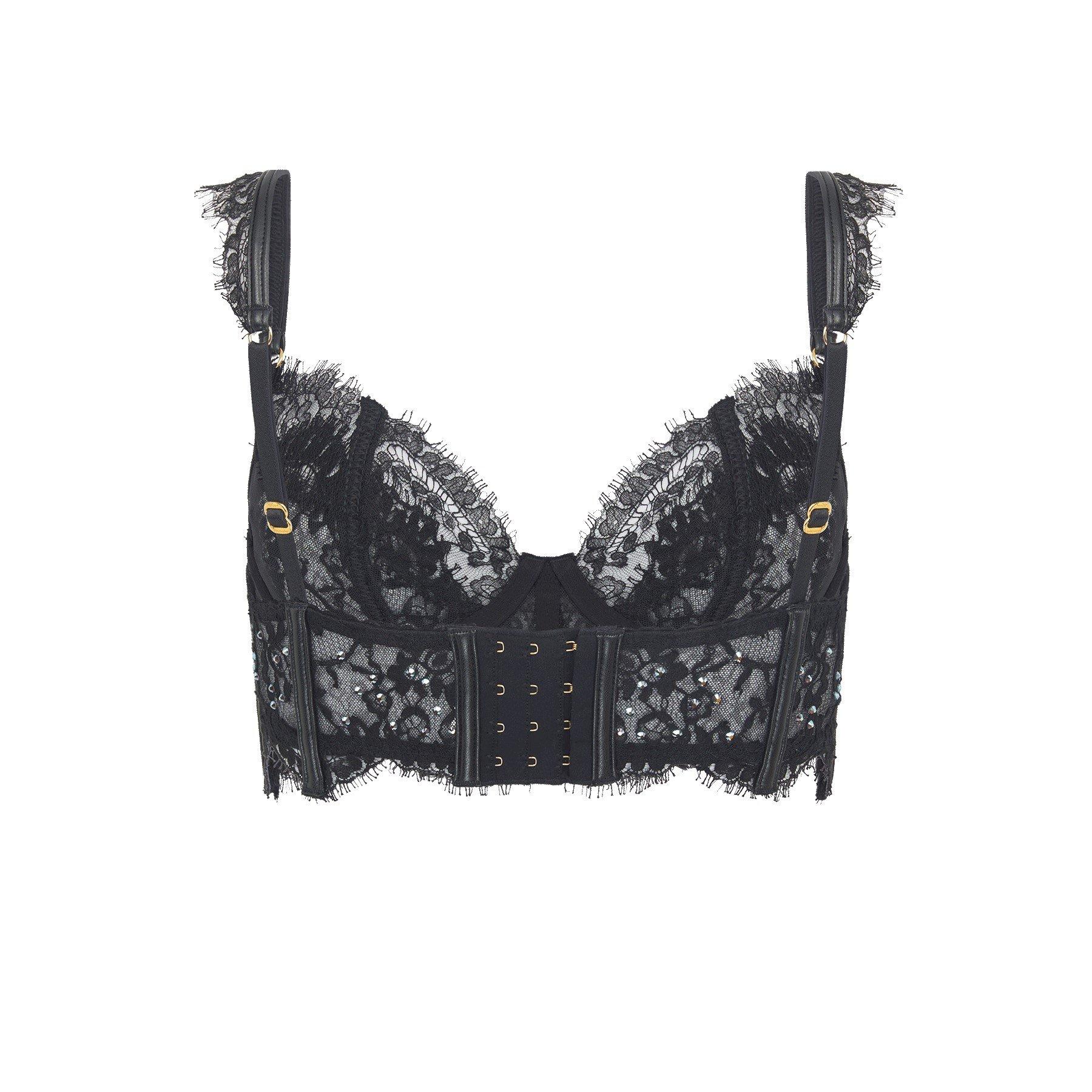 Black - Agent Provocateur - ROXANNIE Longline Underwired Bra - 4