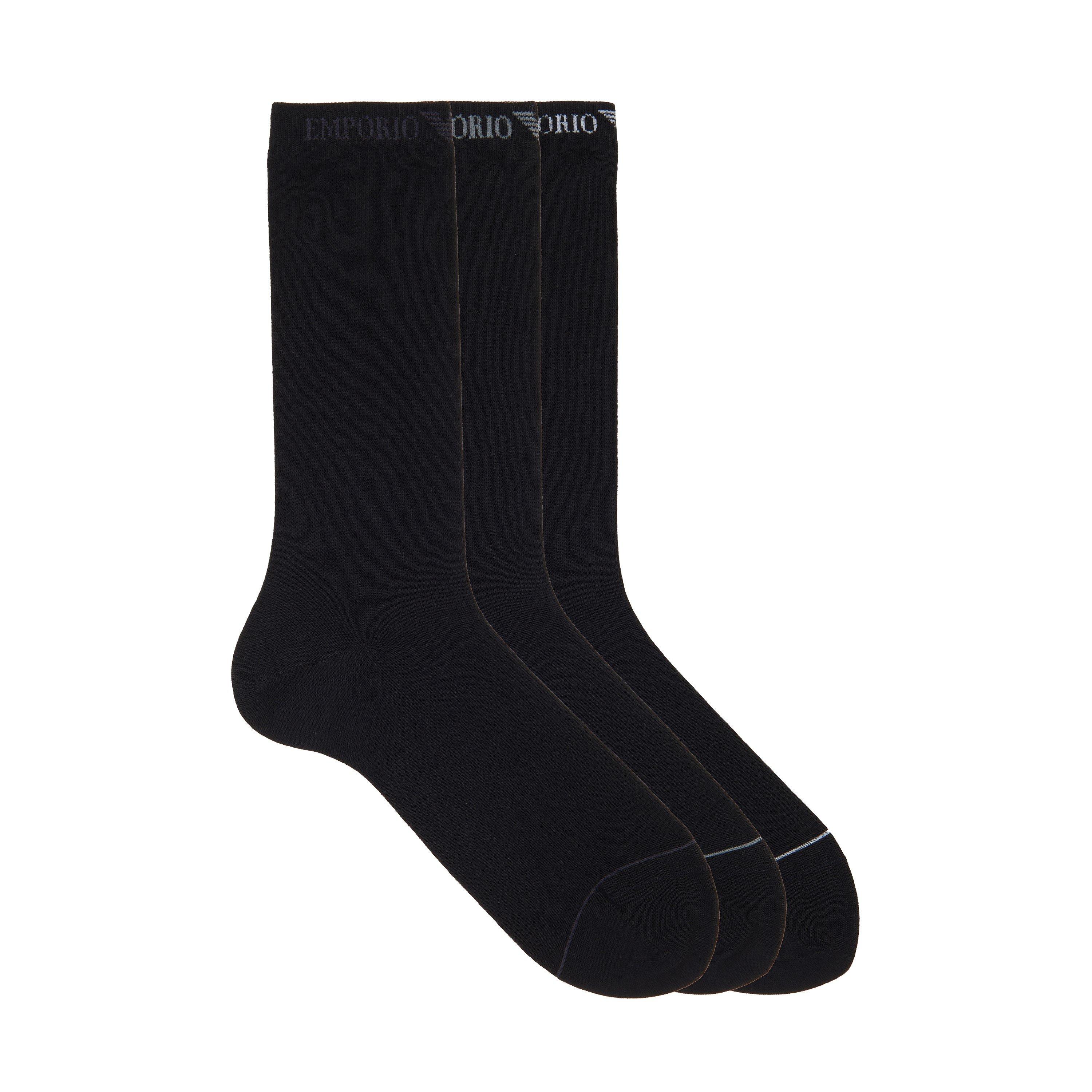Emporio Armani Men's Crew Socks - Blk/Blk/Blk - Mens 6-12