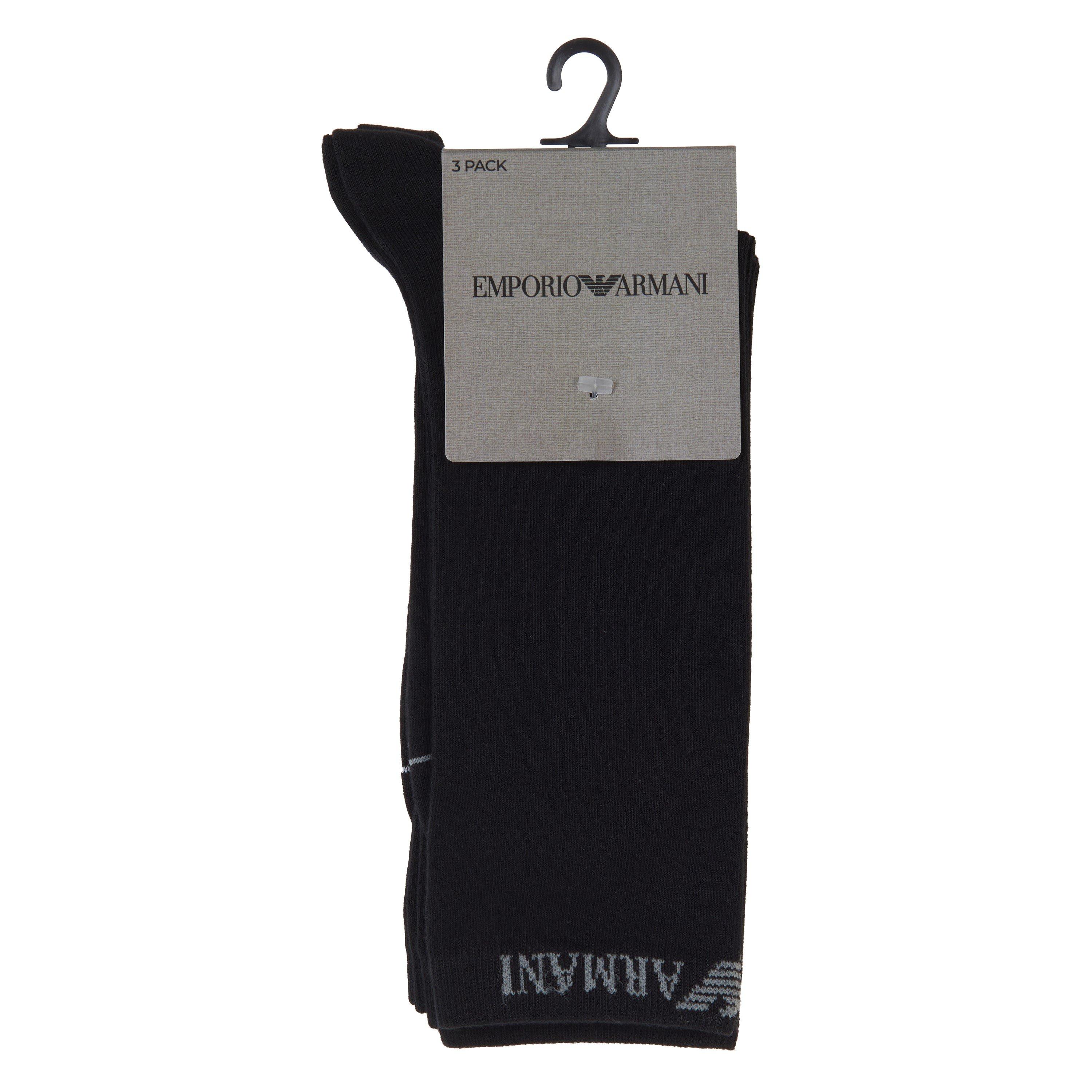 Blk/Blk/Blk - Emporio Armani - Men's Crew Socks - 4