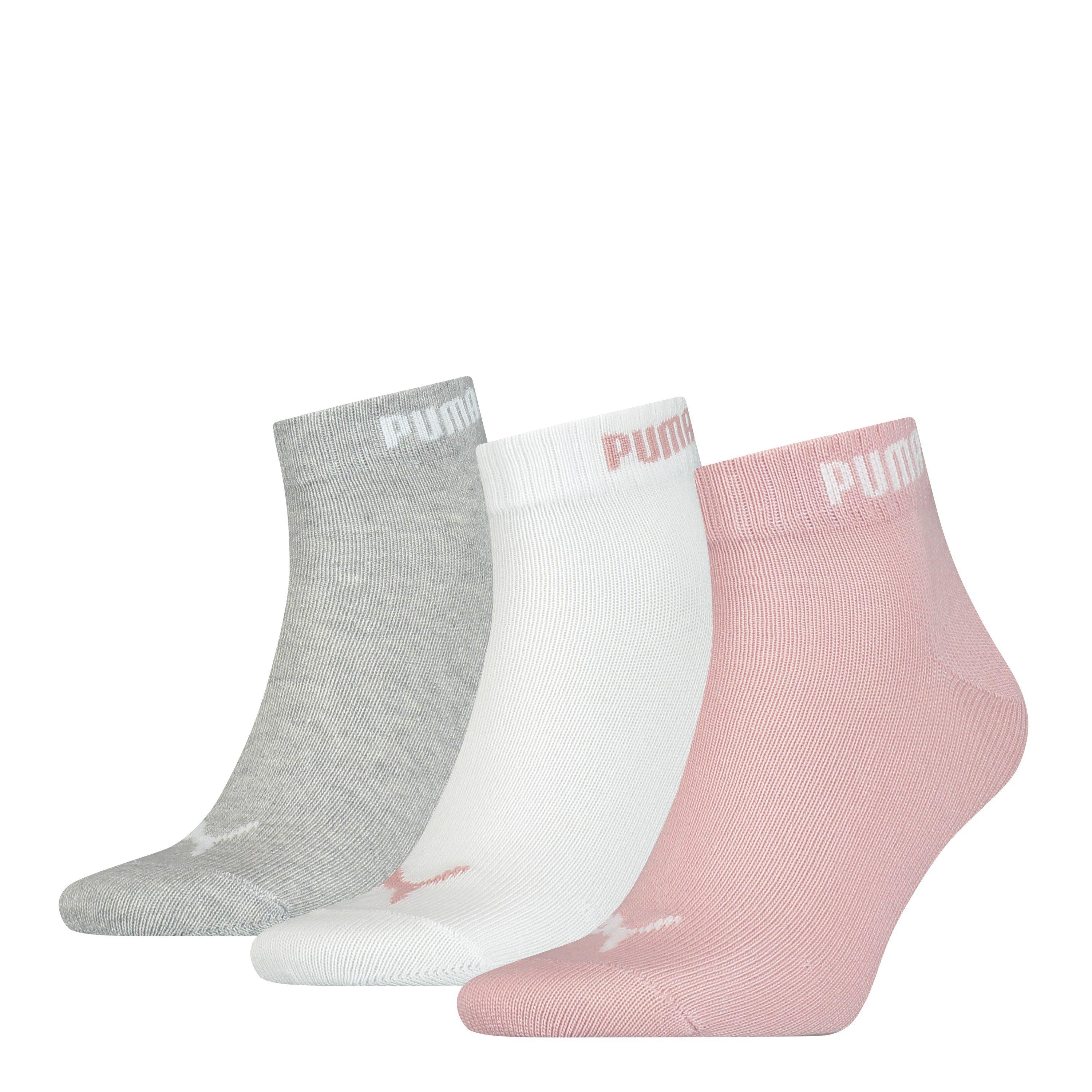 Pink/Wht/Grau - Puma - Girls Quarter Socks 3 Pack