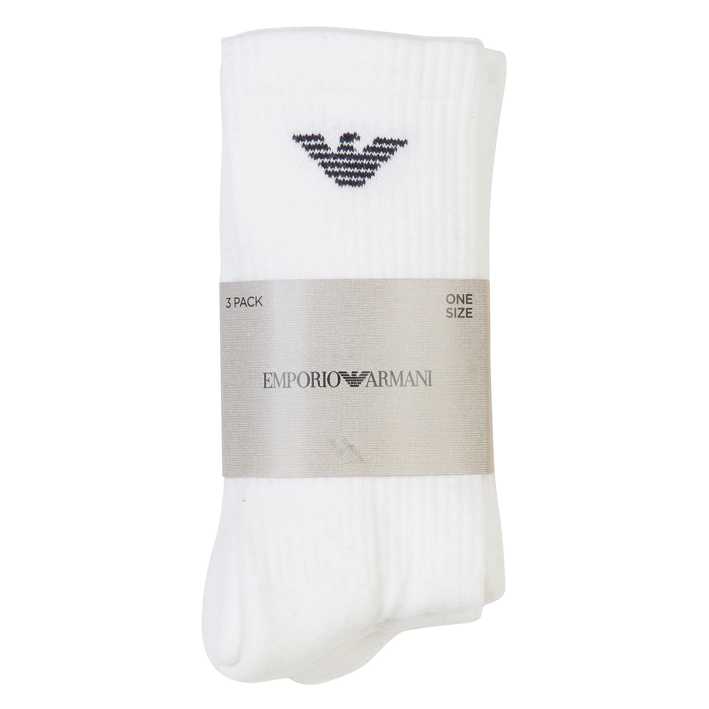 White M0066 - Emporio Armani - Men's Crew Socks Set - 3