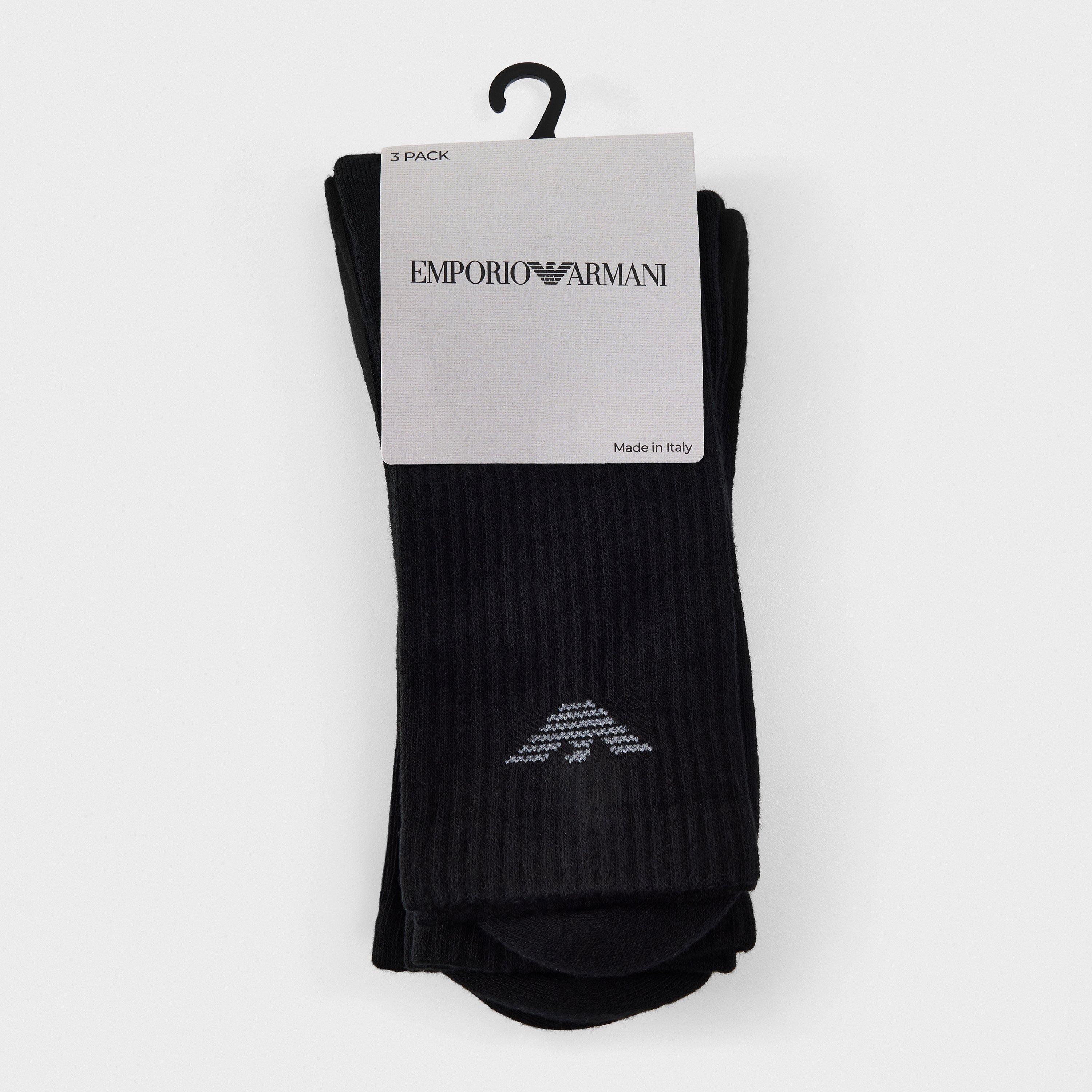 Black MC061 - Emporio Armani - Men's Crew Socks - 2