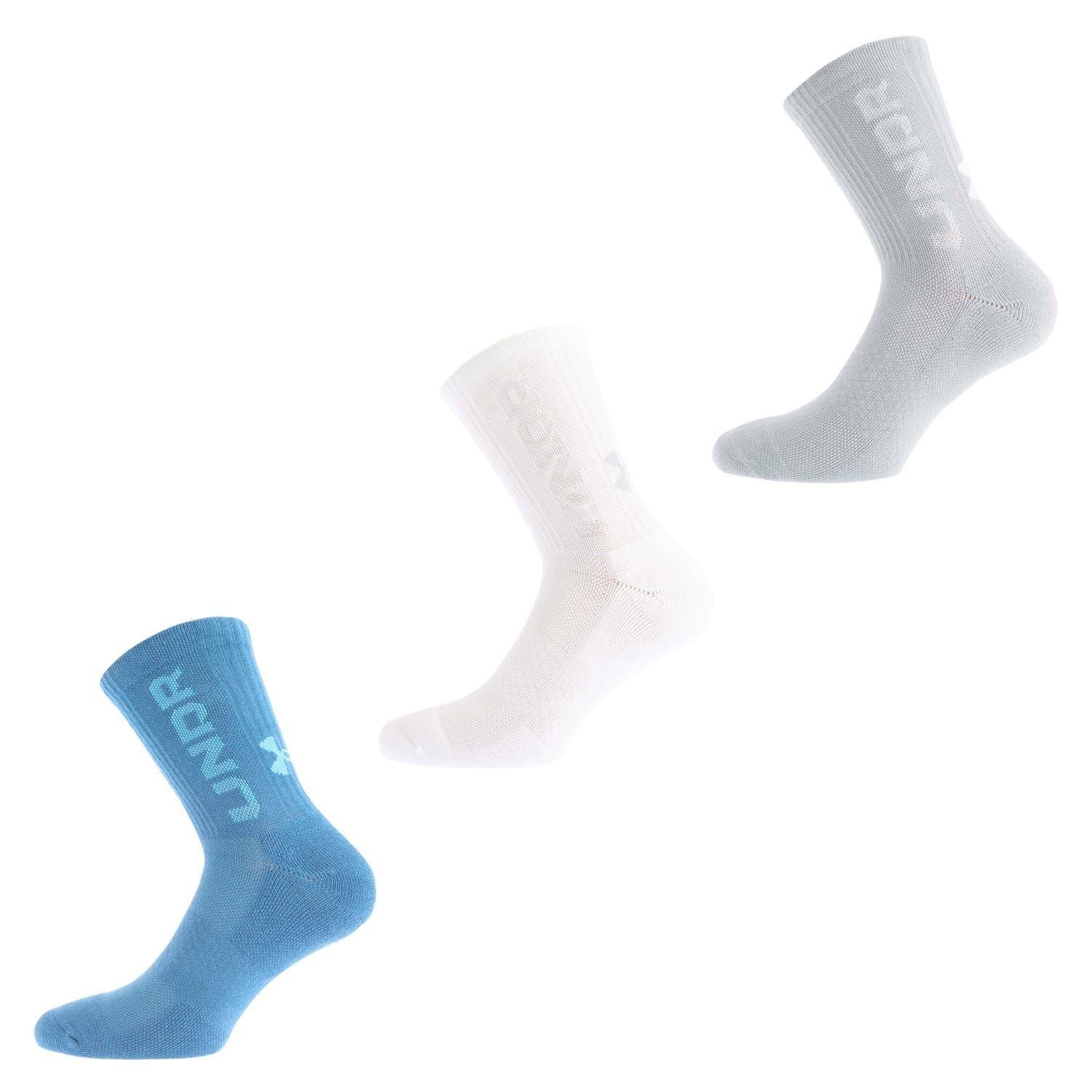 Under Armour Kids' 3 Pack Mid Crew Socks