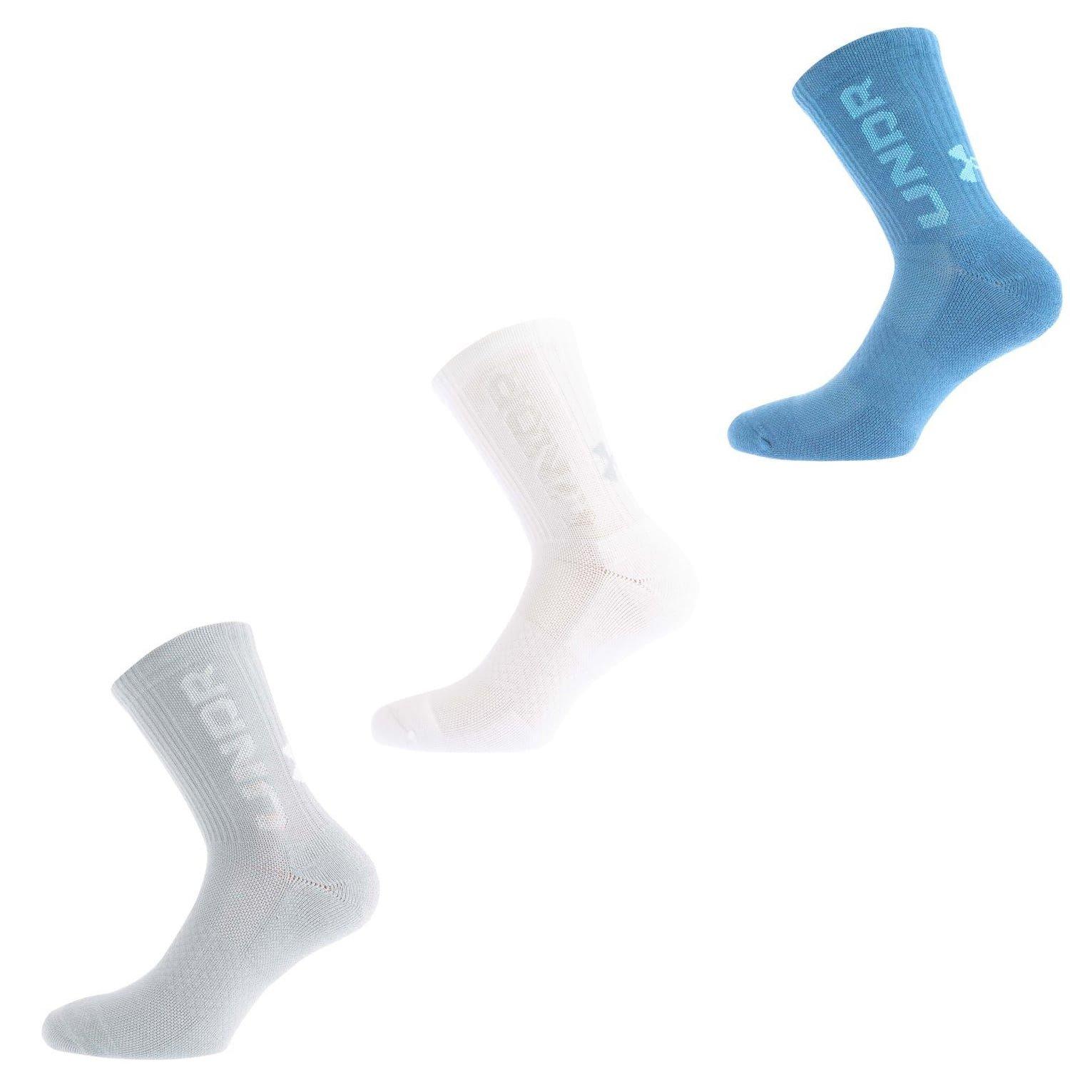 Blue - Under Armour - Kids' 3 Pack Mid Crew Socks - 2